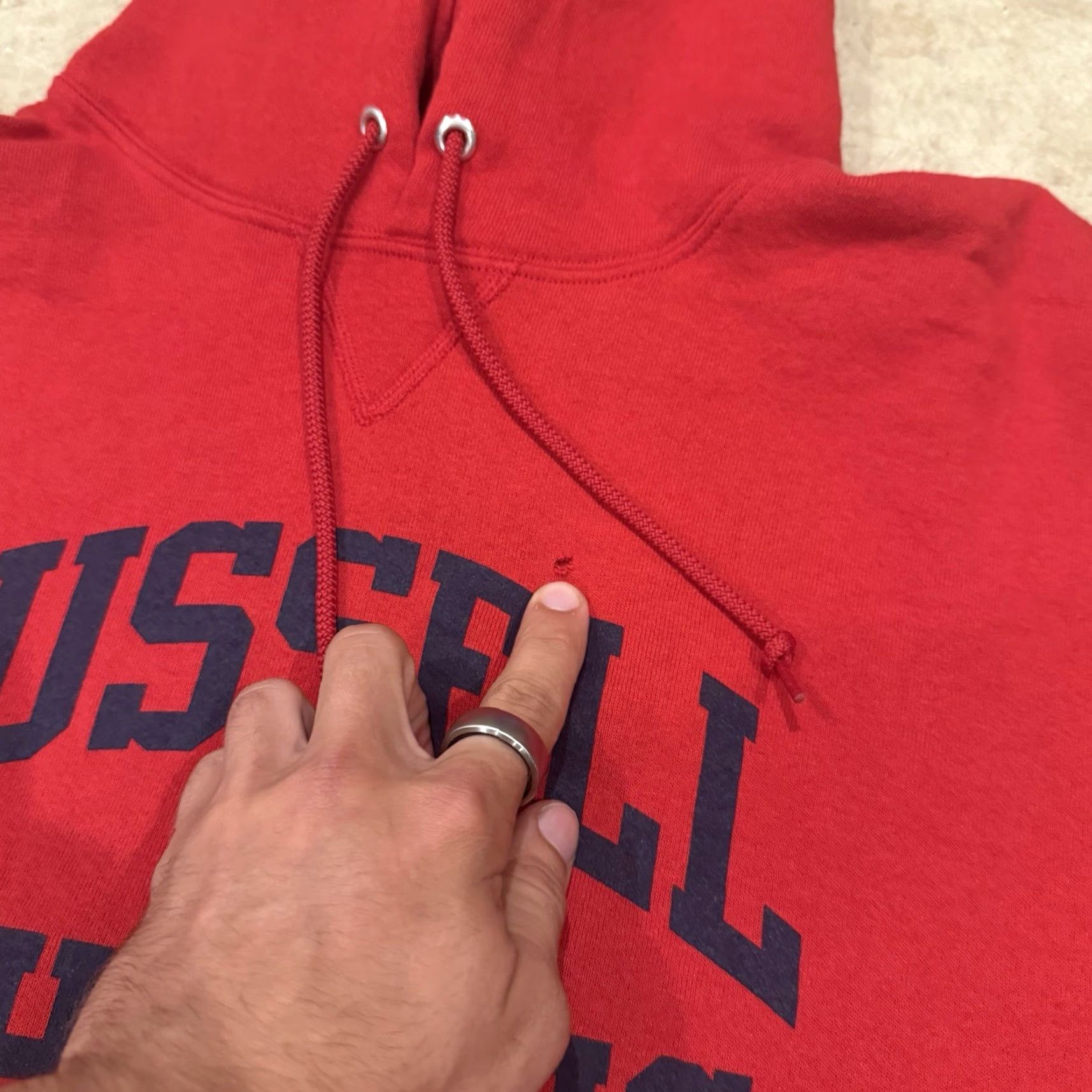 Russell Athletic Russell Athletic Mens Dri-Power Hoodie Sweatshirt Red Spellout Size XL Size US XL / EU 56 / 4 - 4 Thumbnail