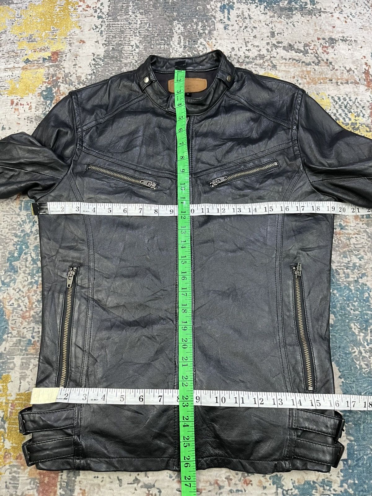 JACKROSE Jackrose Black Leather Half Belted Rider Jacket Size US S / EU 44-46 / 1 - 8 Thumbnail