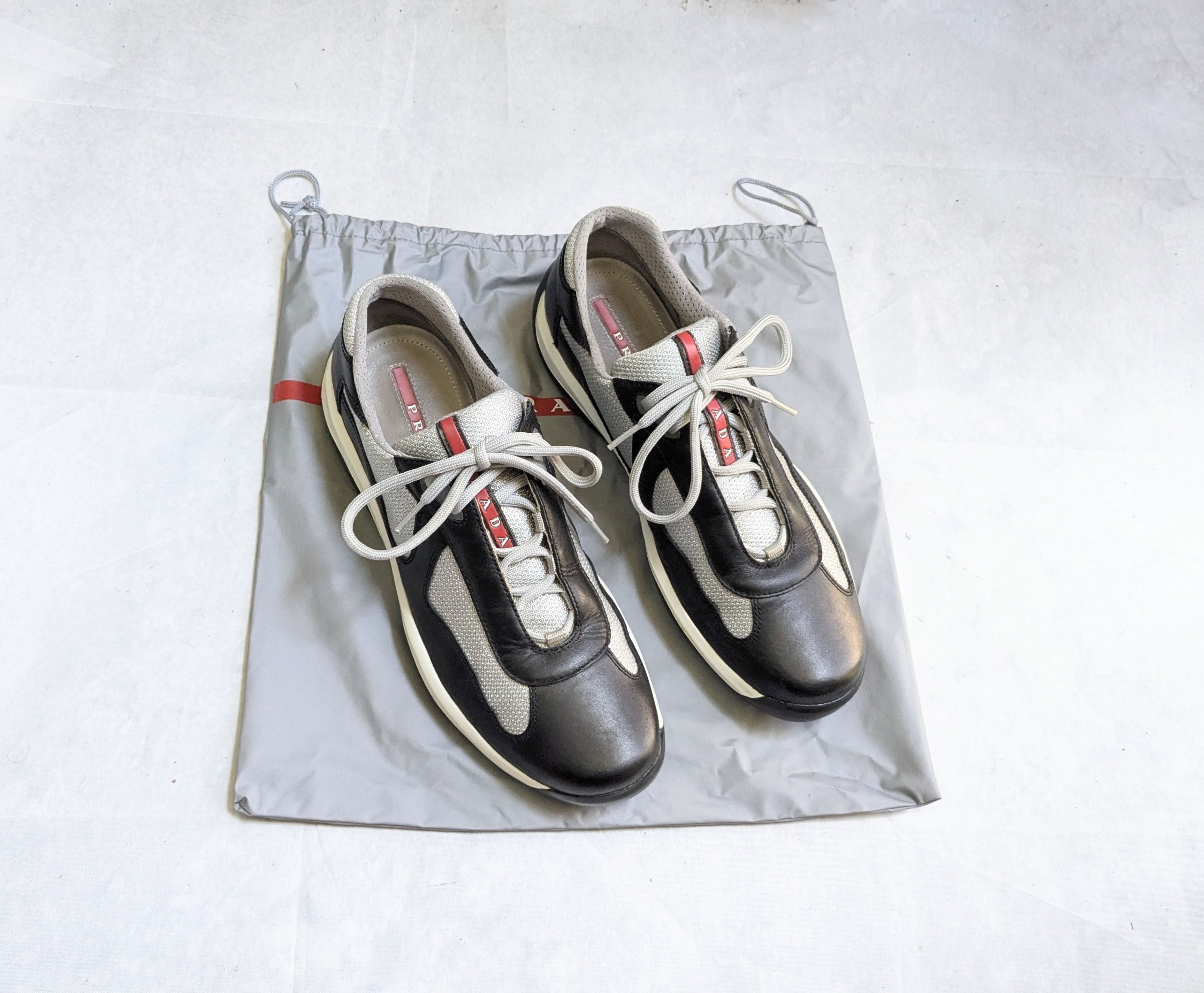 Prada Prada America's Cup Sneakers Black 11 Silver White Size US 11 / EU 44 - 1 Thumbnail