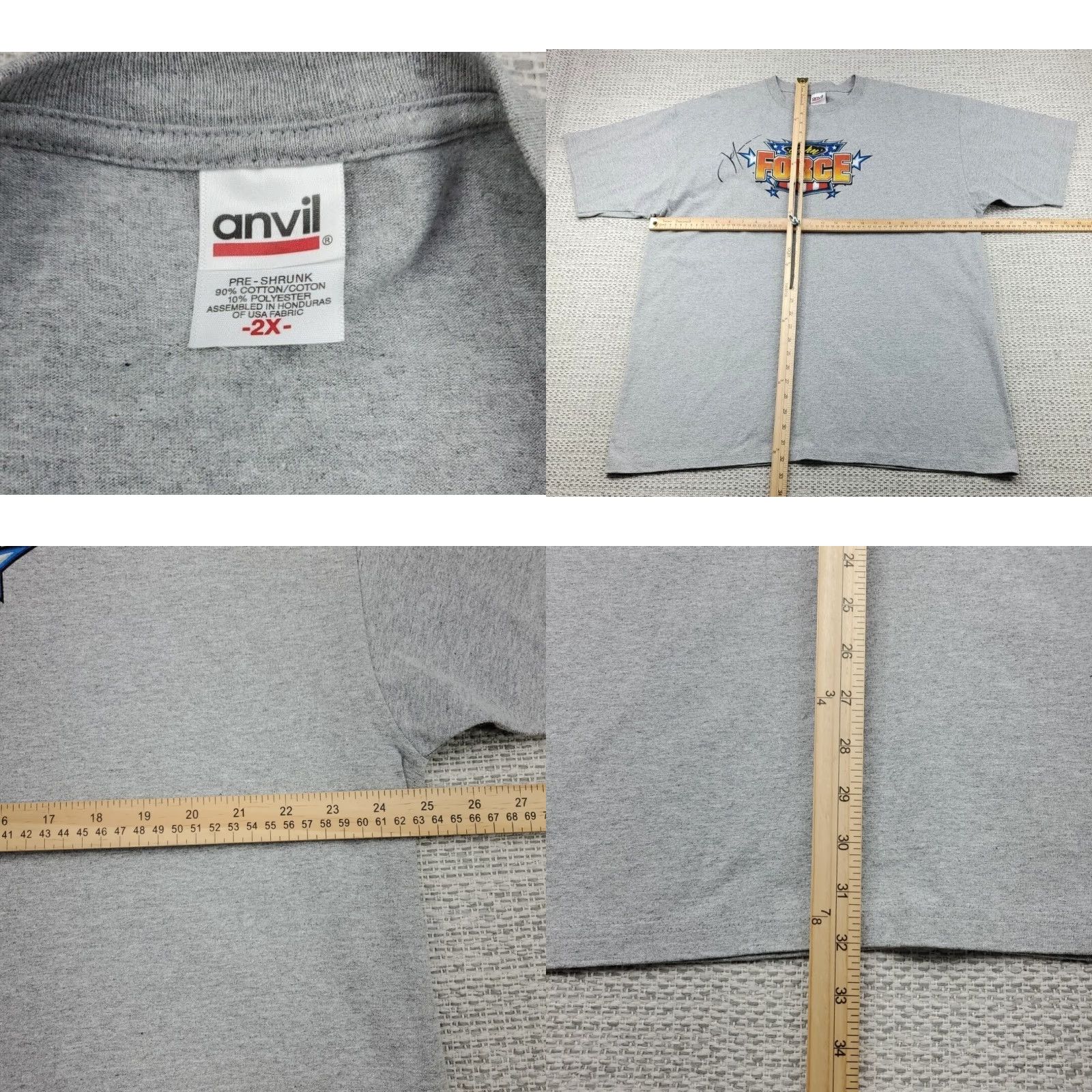 Anvil VINTAGE John Force T-Shirt Mens 2X Signed Autographed Gray NHRA Racing 2006 Never Worn Size US XXL / EU 58 / 5 - 8 Thumbnail