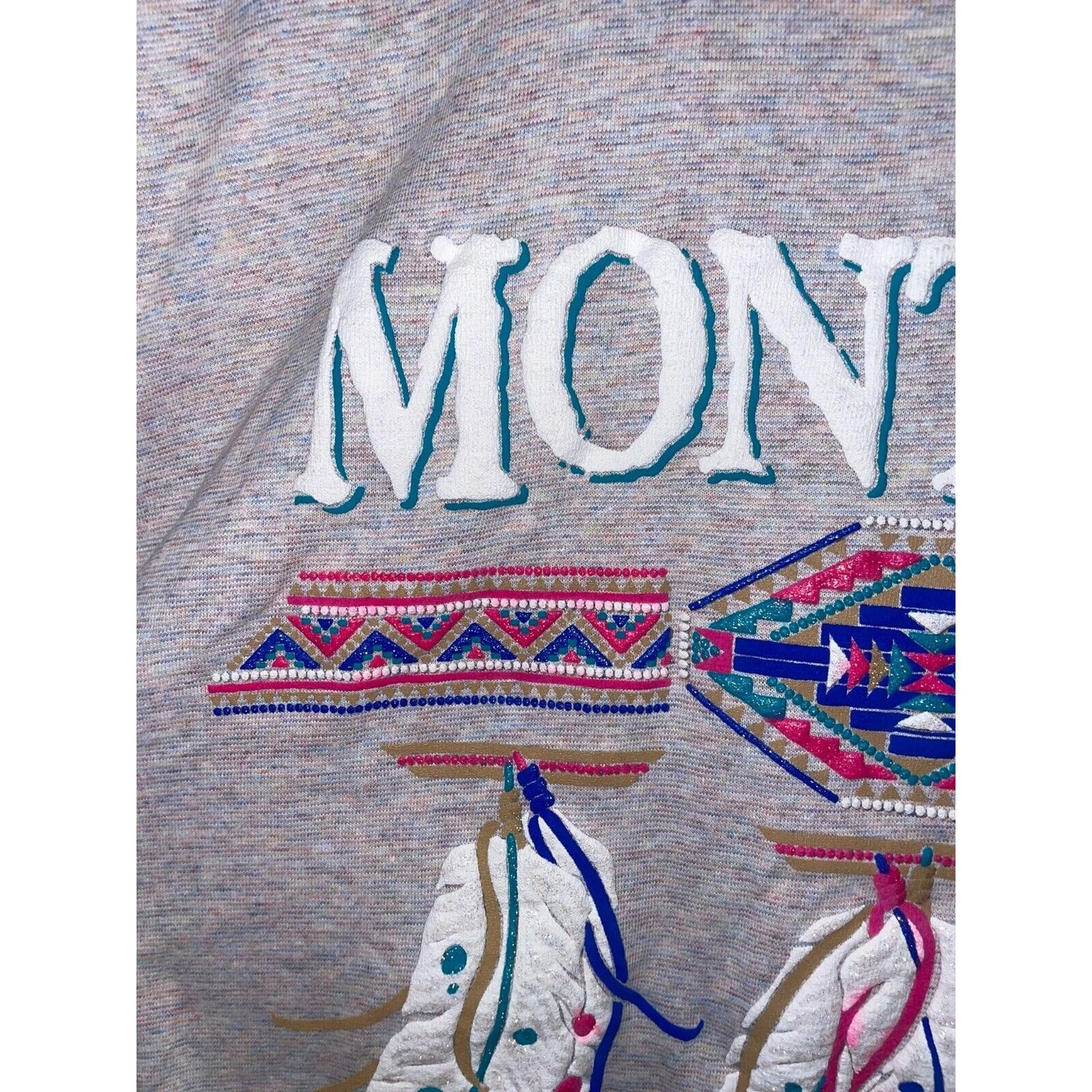 Vintage Vintage Montana Shirt Native American Feather Tee VTG 90s L Size US L / EU 52-54 / 3 - 3 Thumbnail