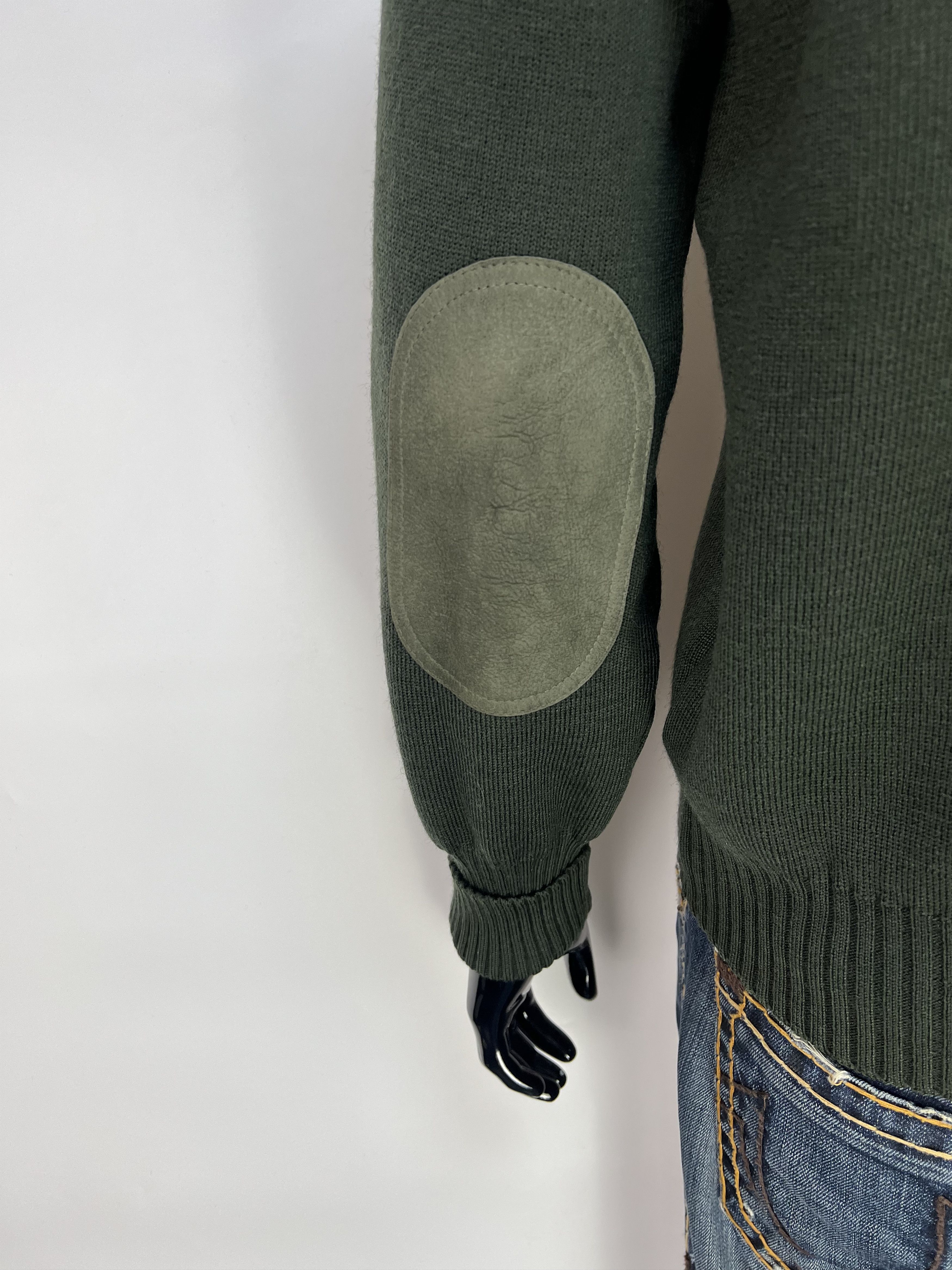Burberry 90s Burberrys Vintage Wool Knit Sweater Shoulder Elbow Patch Size US L / EU 52-54 / 3 - 11 Thumbnail