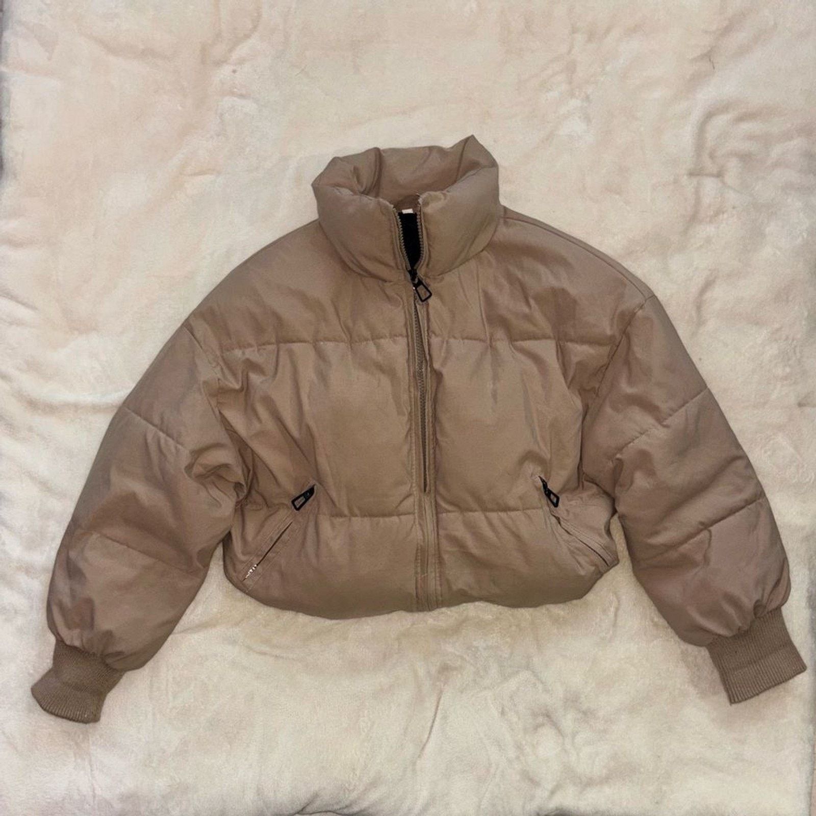 & Other Stories Tan Puffer Coat Small Cozy Winter Jacket Size S / US 4 / IT 40 - 4 Thumbnail