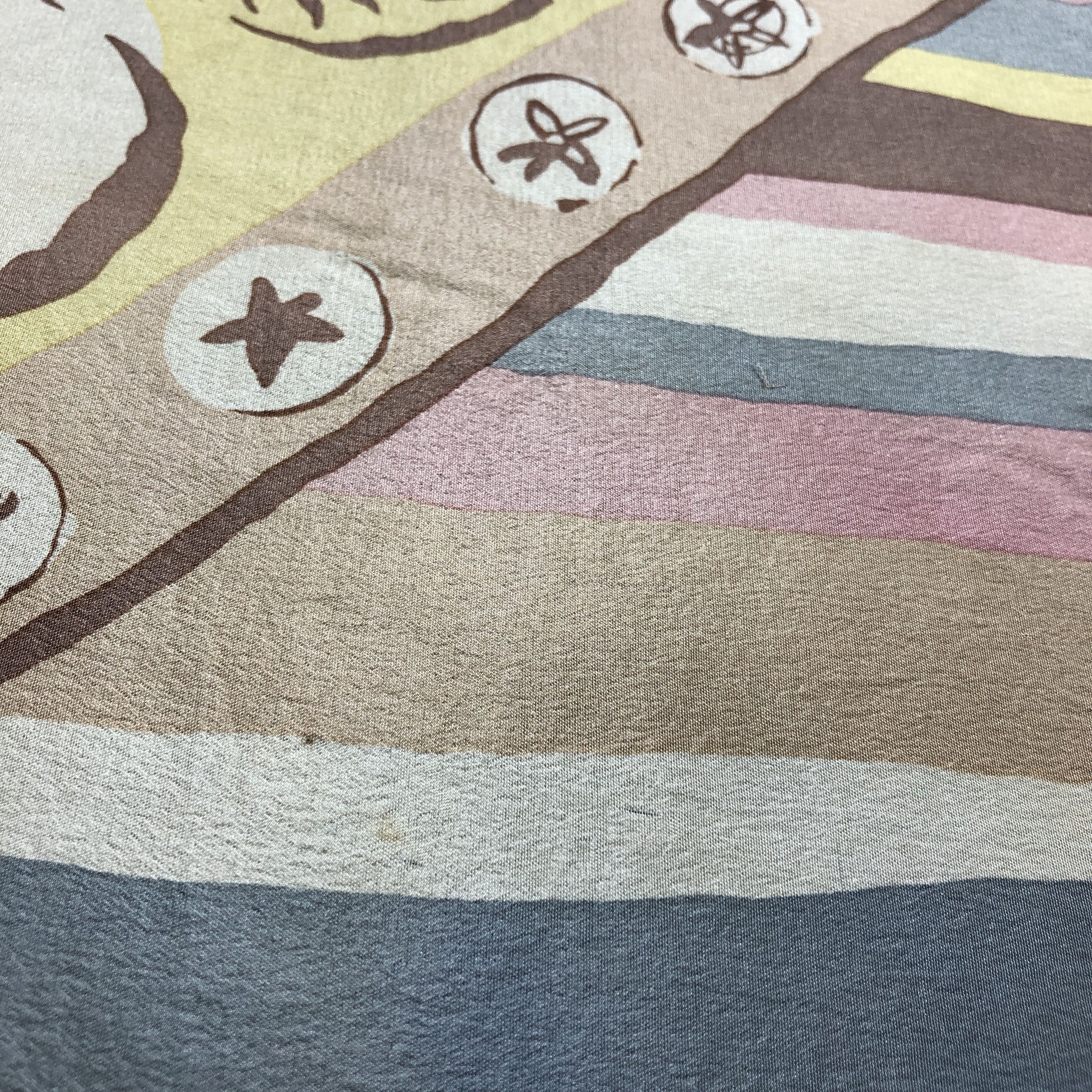 Vintage Abstract Design Silk Scarf M1095 Size ONE SIZE - 5 Thumbnail