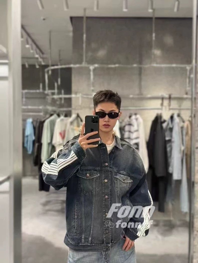 Balenciaga Balenciaga New denim jacket with Loop stripe stitching des Size US S / EU 44-46 / 1 - 8 Thumbnail