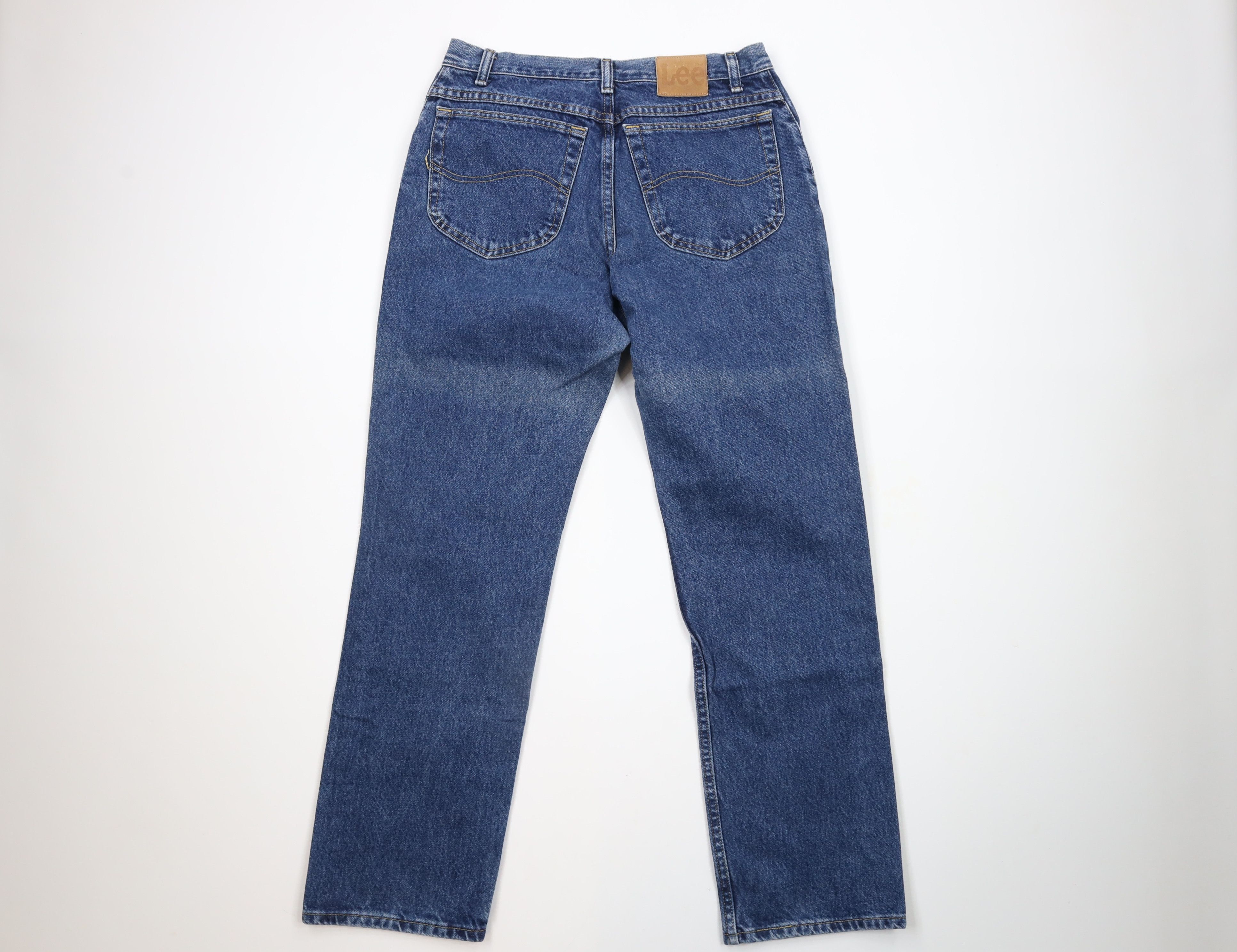 Lee × Vintage Vintage 90s Lee Jeans Straight Leg Denim Jeans Blue Cotton Size US 32 / EU 48 - 8 Thumbnail