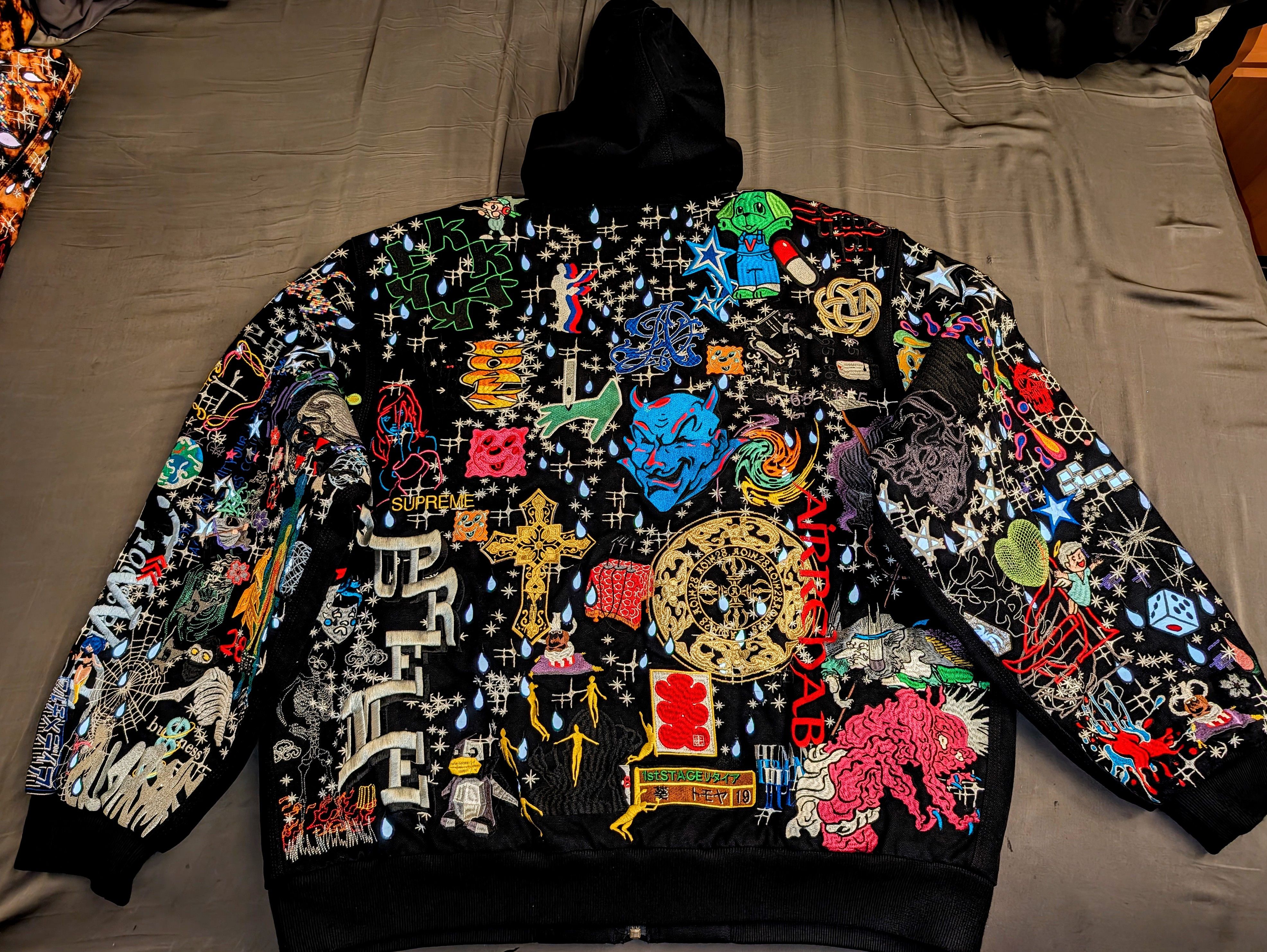 Supreme Supreme AOI Embroidered Hooded Work Jacket Flames Size XXL