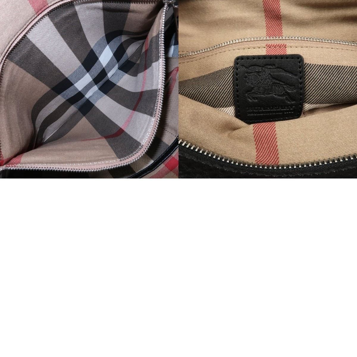 Burberry Burberry Logo Leather Canvas Tote Gray Size ONE SIZE - 8 Thumbnail