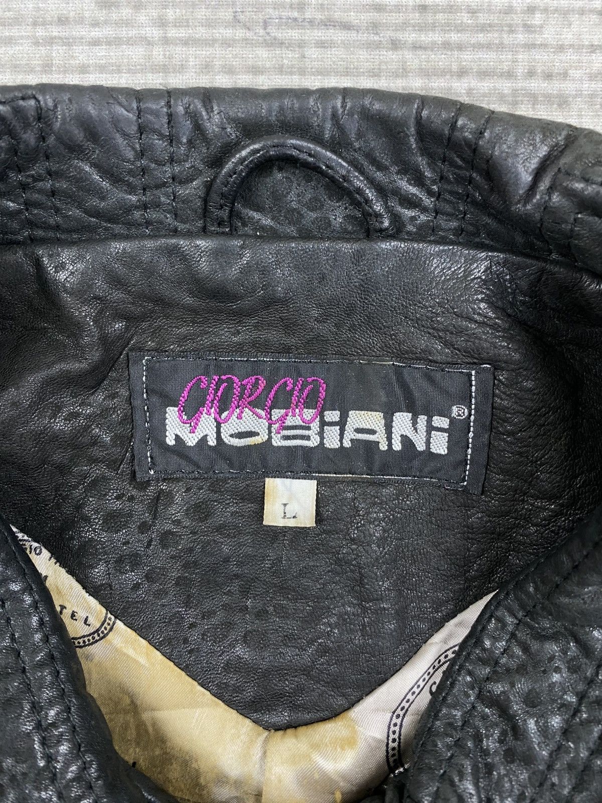Leather Vintage Giorgio Mobiani Bombers Leather Jacket Size US L / EU 52-54 / 3 - 11 Thumbnail