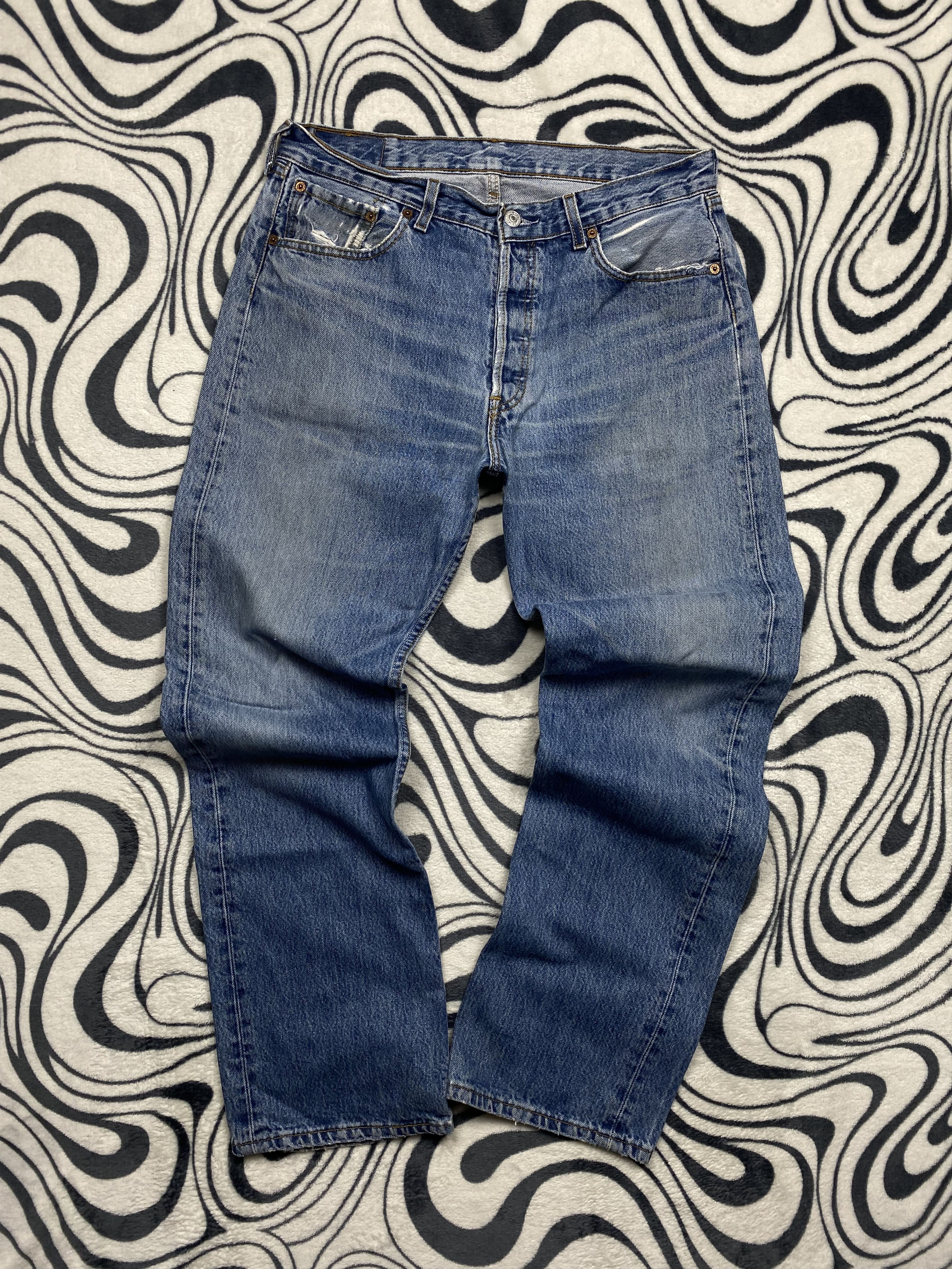 Levi's Levis 501 Blue Denim Pants Jeans Size US 33 - 3 Thumbnail