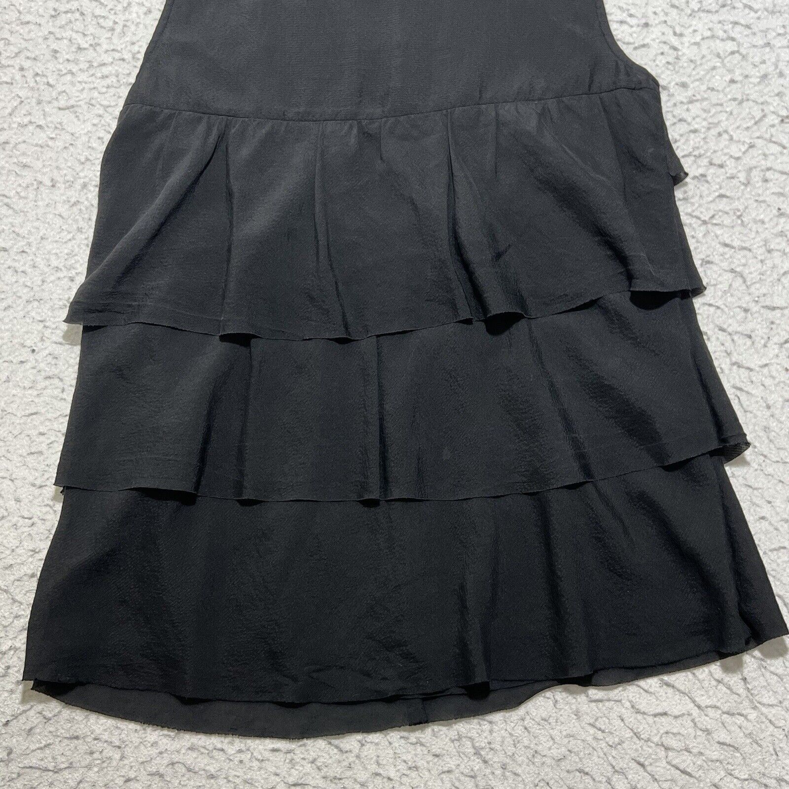 J.Crew J. Crew Silk Tiered Ruffled Tank Top Sleeveless Black Size XS / US 0-2 / IT 36-38 - 9 Thumbnail