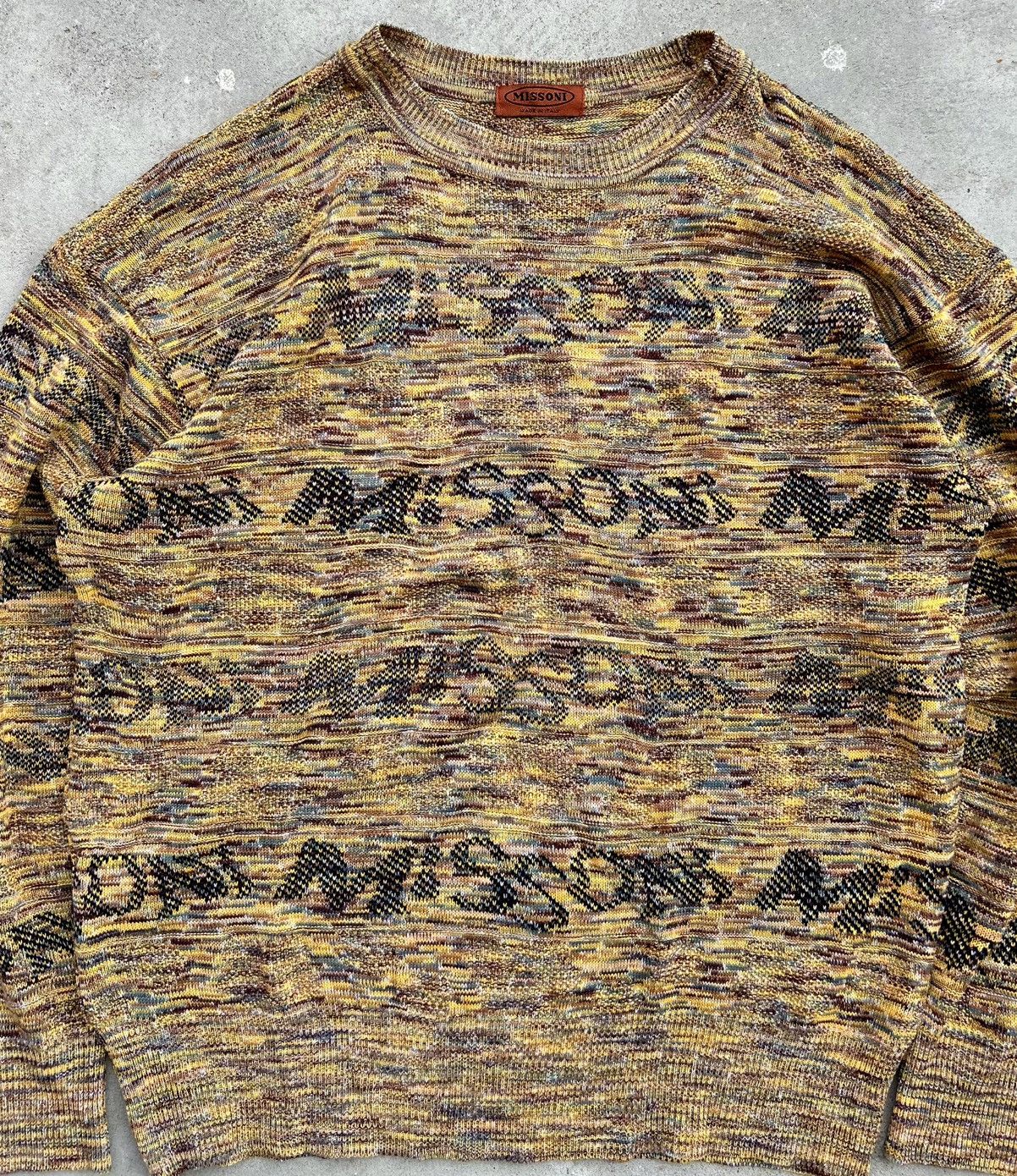 Missoni 💥CRAZY💥 VINTAGE MISSONI LOGO INTARSIA KNIT Size US L / EU 52-54 / 3 - 5 Thumbnail