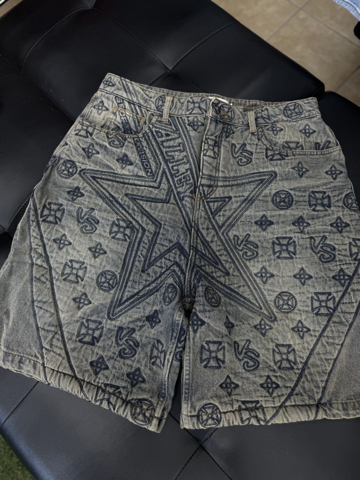 Vale Vale Valley Denim Embroidery Shorts Size 34 (NEW) Size US 34 / EU 50 - 5 Thumbnail