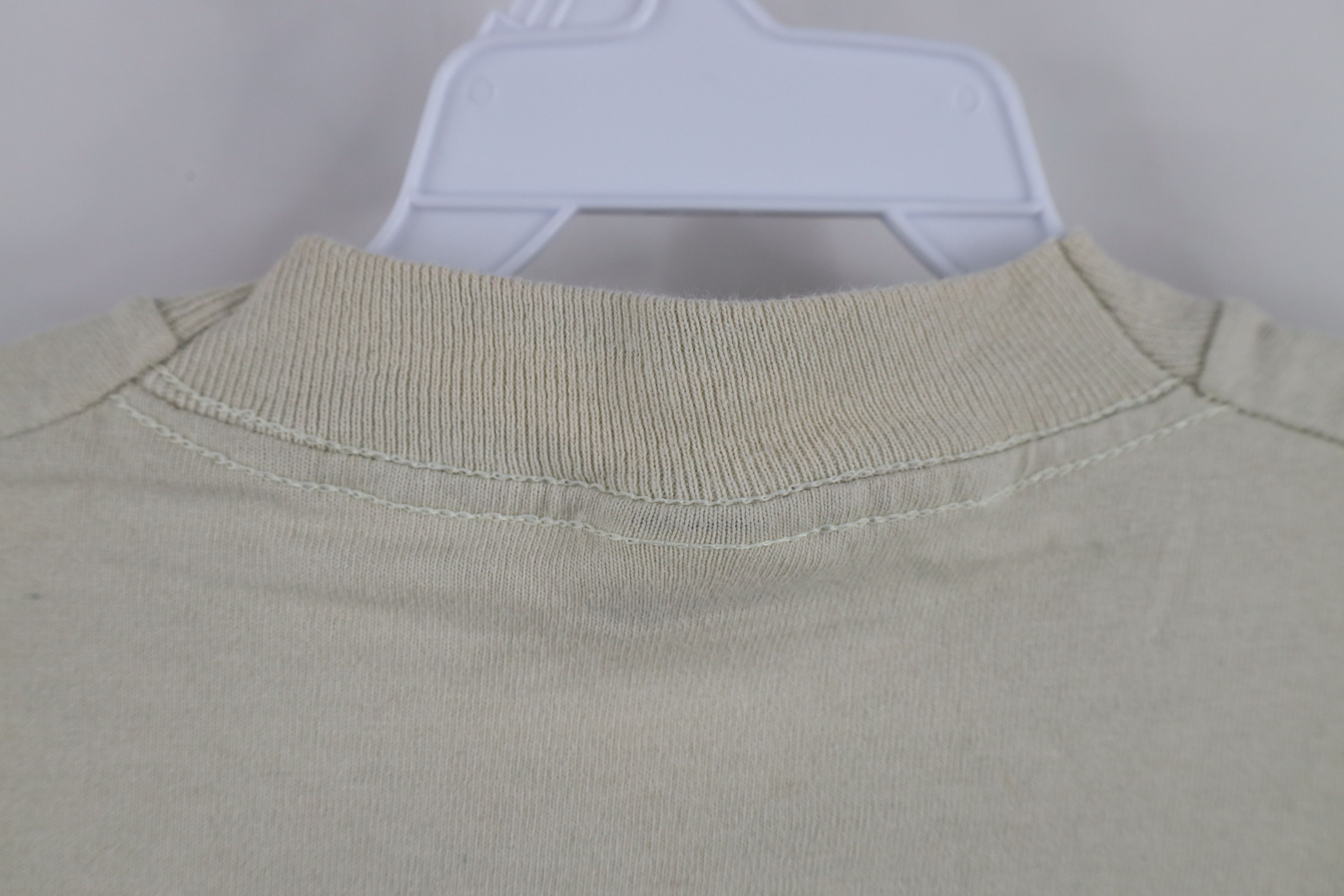 Vintage Vintage 90s Streetwear Blank Cotton T-Shirt Beige Tan USA Size US XL / EU 56 / 4 - 12 Thumbnail