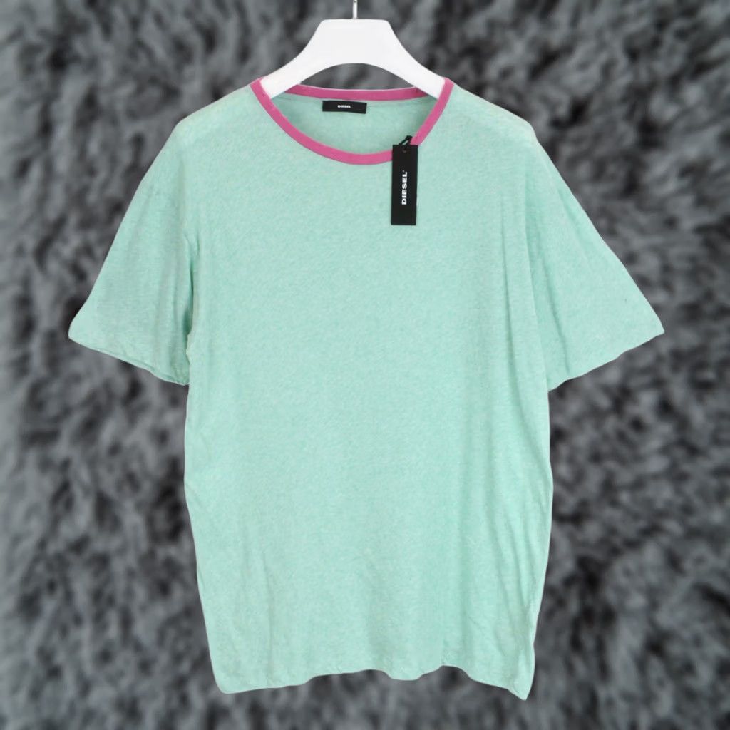 Diesel DIESEL T-Shirt Mens SMALL Oversized Stretchy Pullover Melange Pattern Shirt Regular Green Melange Pattern Logo Size US S / EU 44-46 / 1 - 1 Thumbnail