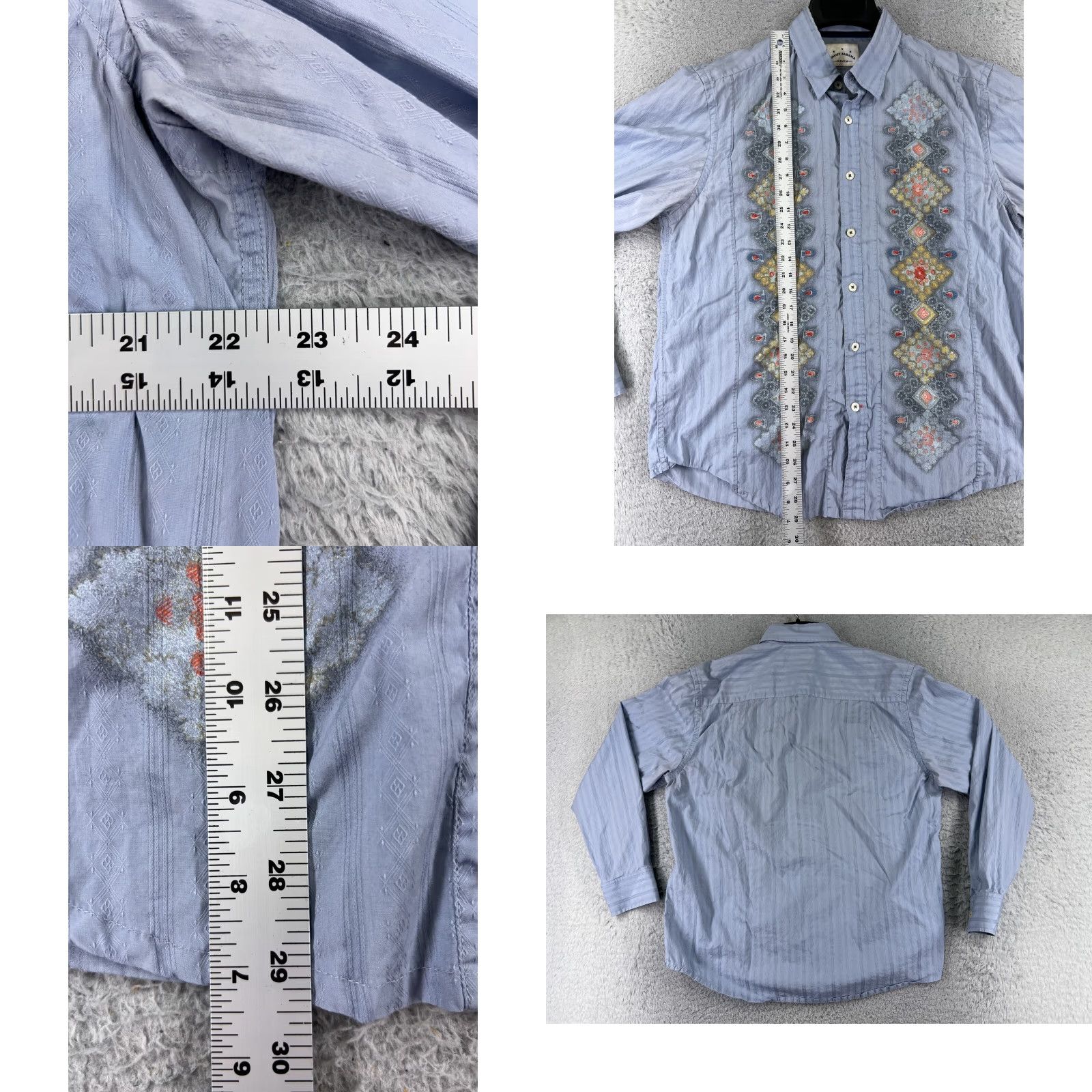 Tommy Bahama Tommy Bahama Shirt Men Large Blue Long Sleeve 100% Cotton Bowling Style Shirt Size US L / EU 52-54 / 3 - 8 Thumbnail