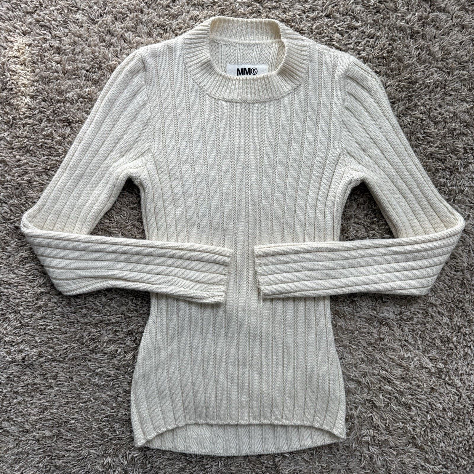 MM6 × Maison Margiela MM6 Maison Margiela Ribbed Off White Roll Neck Sweater Size M / US 6-8 / IT 42-44 - 10 Thumbnail