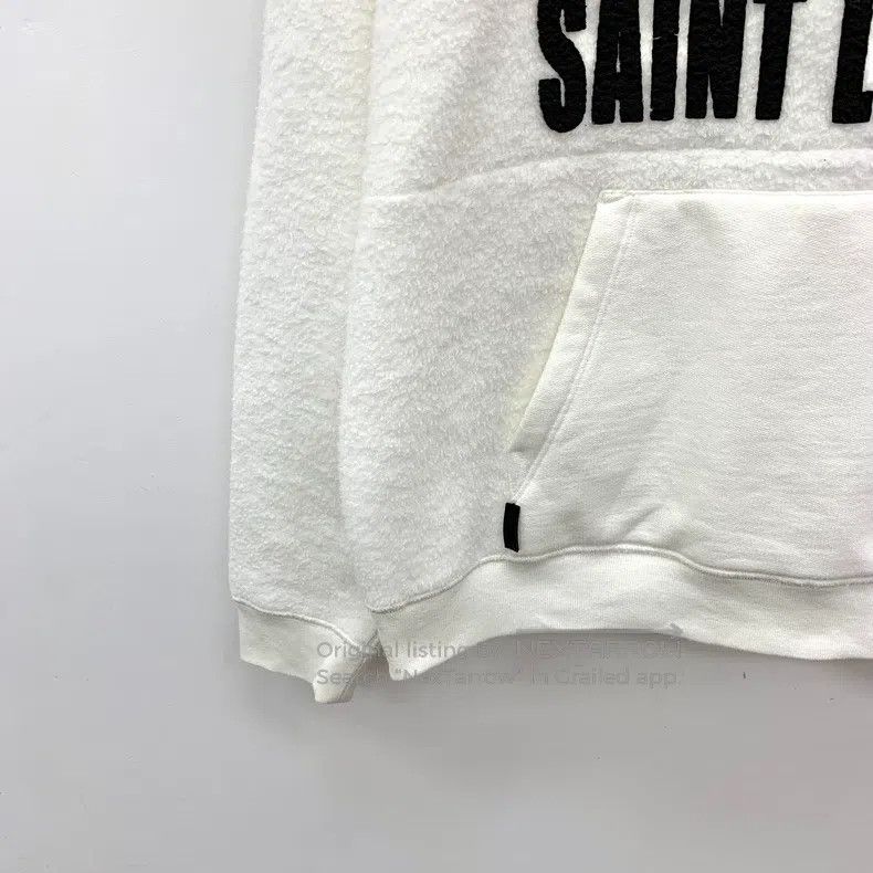 Saint Laurent Paris Saint Laurent Paris White Logo Letter Printed Cotton Hoode Size US S / EU 44-46 / 1 - 4 Thumbnail