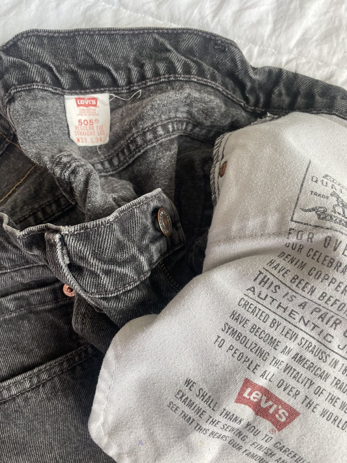 Levi's × Levi's Vintage Clothing × Vintage Vintage Levi’s 501 Black Jeans 90s - 32x30 Size US 32 / EU 48 - 6 Thumbnail