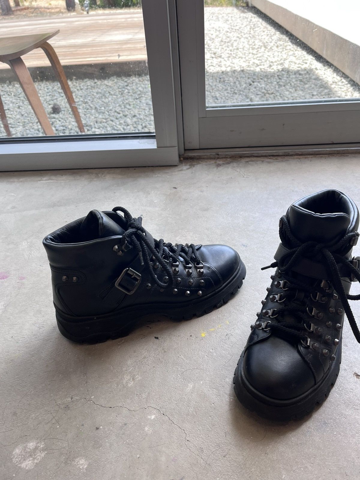 Prada Prada Block Combat leather biker boots Size US 9.5 / IT 39.5 - 3 Thumbnail