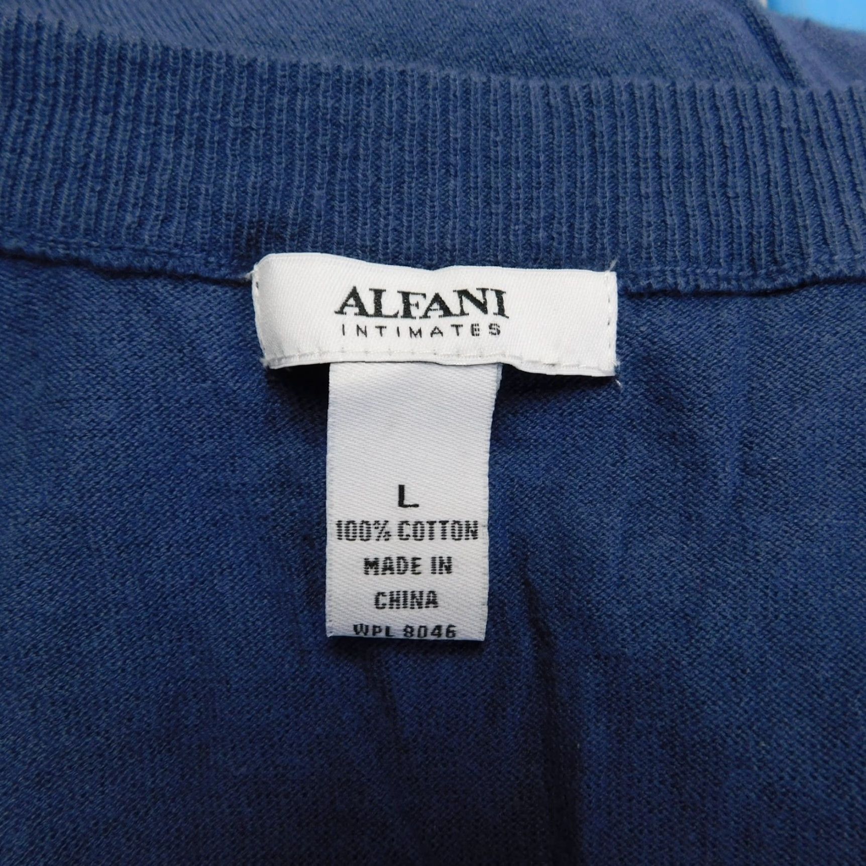 Alfani Alfani Cardigan Shirt Women V-Neck Button Knit Cotton Blue Large L Contemporary Casual Long Sleeve Size L / US 10 / IT 46 - 7 Thumbnail