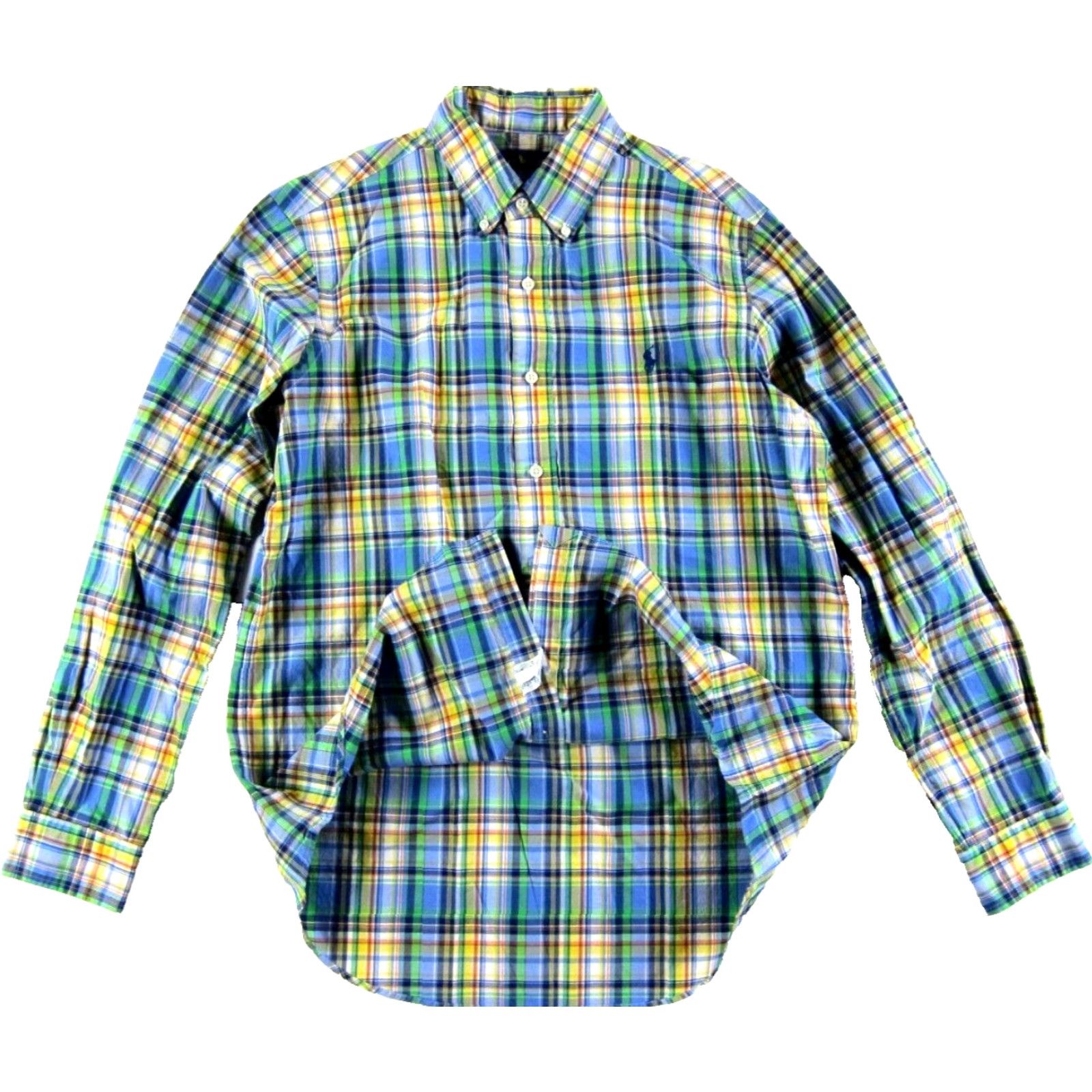 Ralph Lauren VTG Ralph Lauren Green Yellow Blue Plaid Long Sleeve Button Up Shirt Men Medium Size US M / EU 48-50 / 2 - 5 Thumbnail