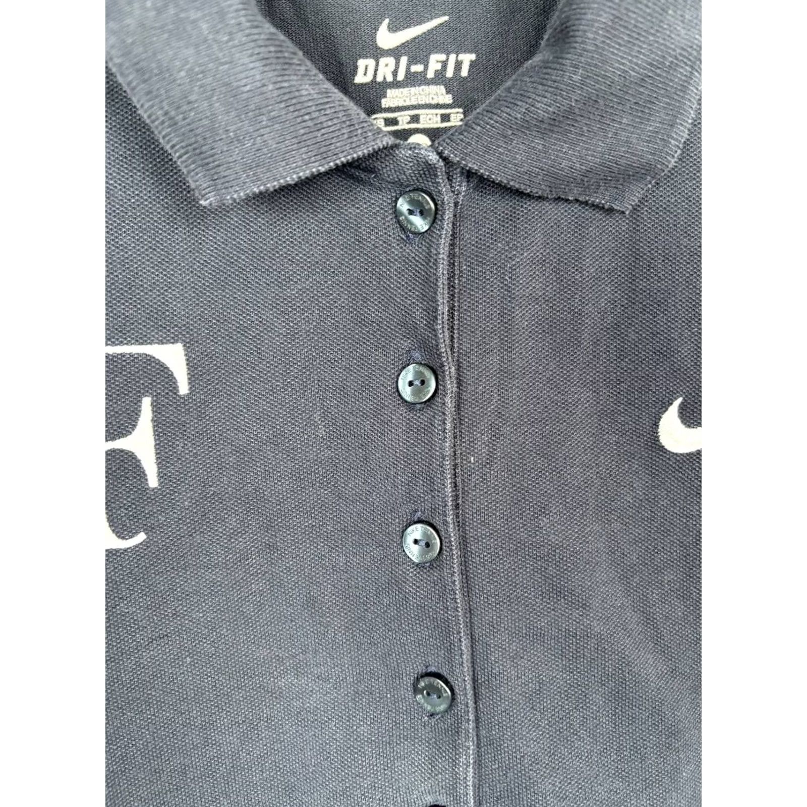 Nike Nike Shirt Womens XS Black Roger Federer Tennis Polo Size Button Dri Fit Size XS / US 0-2 / IT 36-38 - 4 Thumbnail