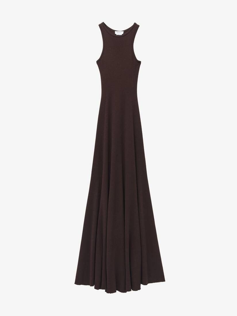 Alexander McQueen o1srvl11e0226 Sleeveless Long Dress In Brown Size XL / US 12-14 / IT 48-50 - 1 Thumbnail