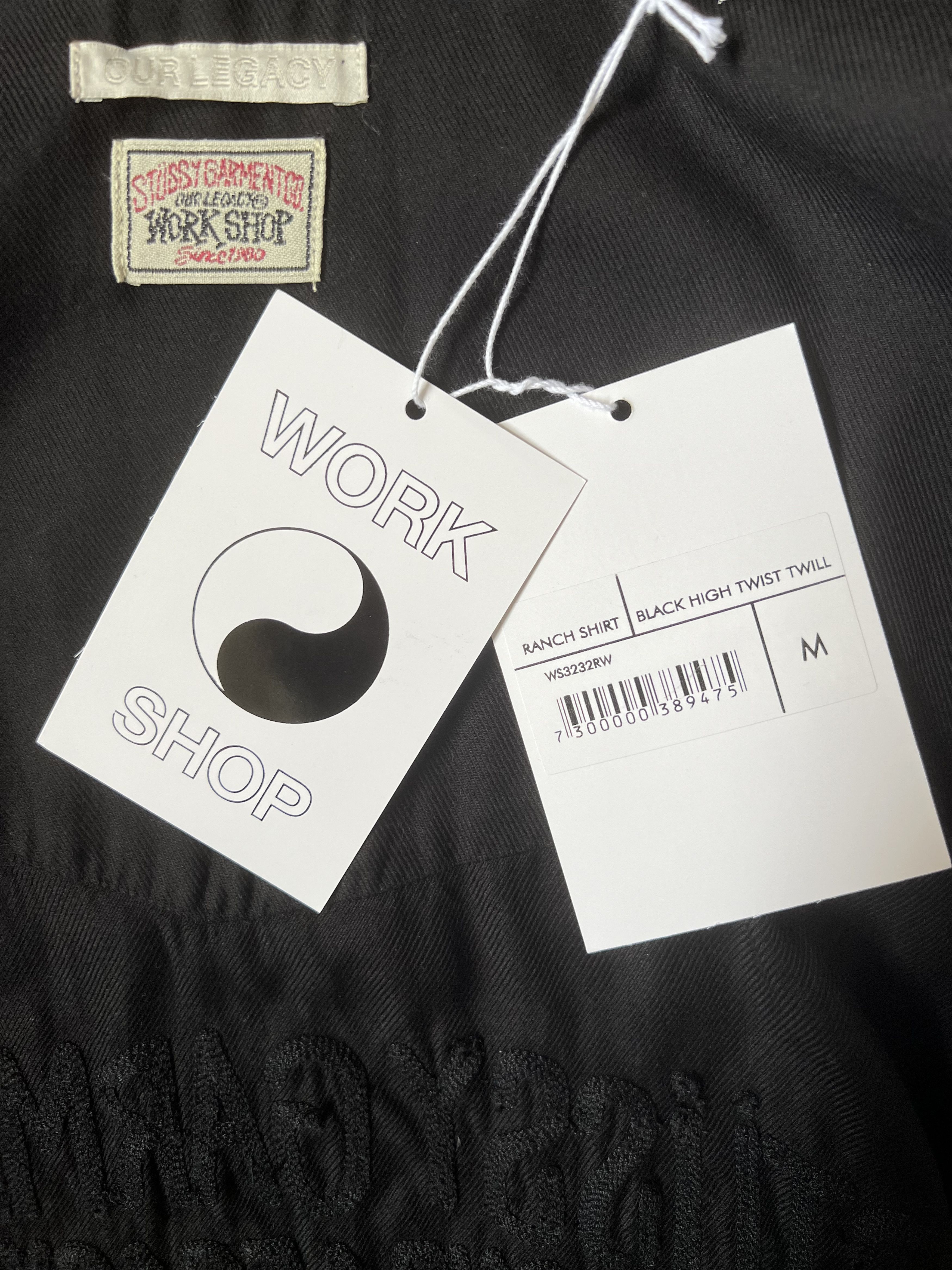 Our Legacy × Stussy 💚 Stussy x Our Legacy Workshop Ranch Shirt Black Medium NEW Size US M / EU 48-50 / 2 - 14 Thumbnail