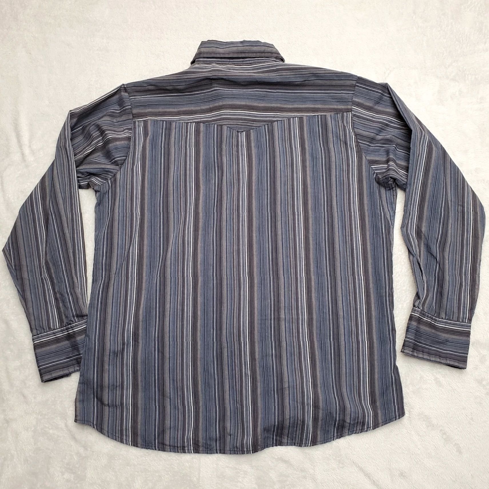 Wrangler VINTAGE Wrangler Shirt Mens XL Blue Stripe Long Sleeve Cowboy Western Size US XL / EU 56 / 4 - 7 Thumbnail