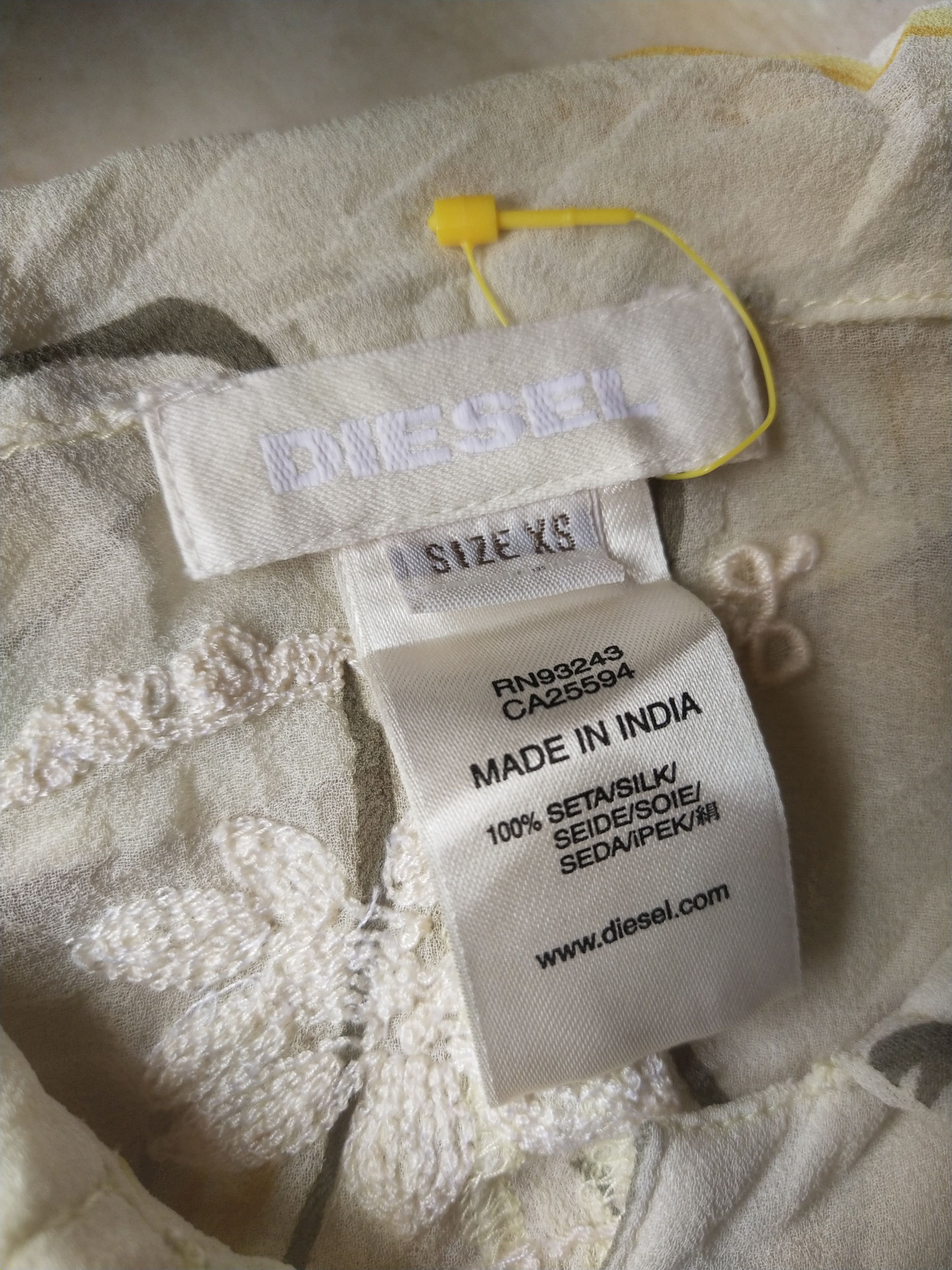 Diesel 2000S Diesel Silk Crinkle Sheer Floral Boho Blouse Top Y2K Size XS / US 0-2 / IT 36-38 - 6 Thumbnail