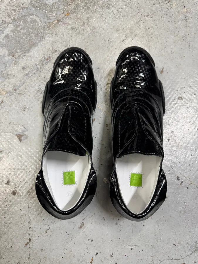 Marithe + Francois Girbaud Marithé + François Girbaud Circle Black Leather Low Top Sneakers Size US 7 / IT 37 - 5 Thumbnail