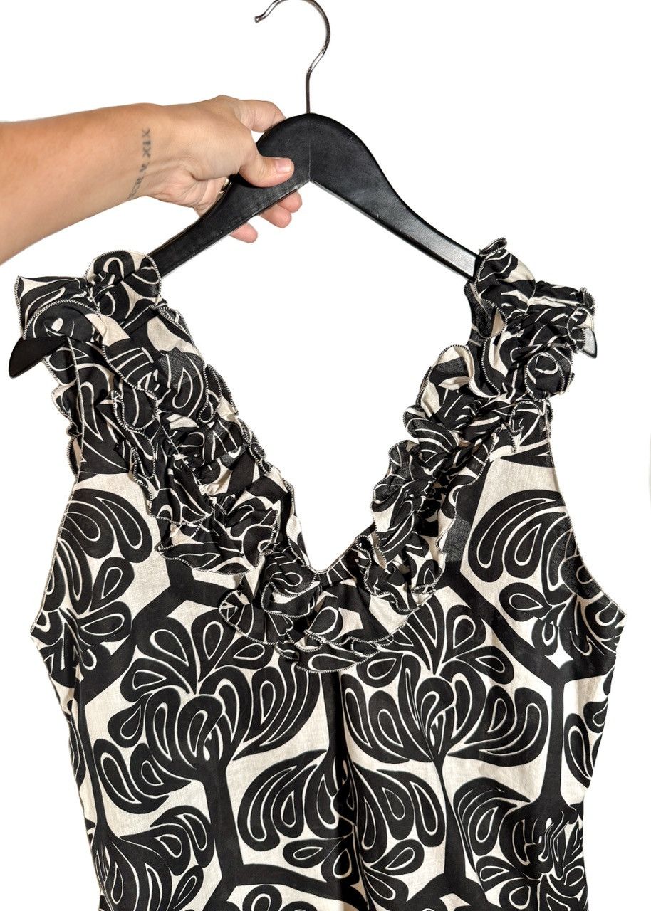 Marni Marni 2011 Black Ivory Cotton Ruffle Sleeveless Dress Size M / US 6-8 / IT 42-44 - 5 Thumbnail