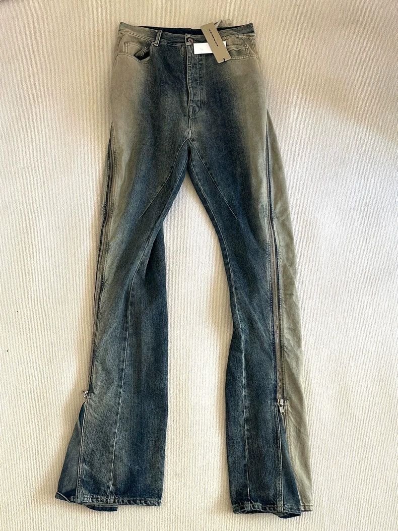 Rick Owens Gradient Blue Zip Pants by Rick Owens Size US 31 - 1 Thumbnail