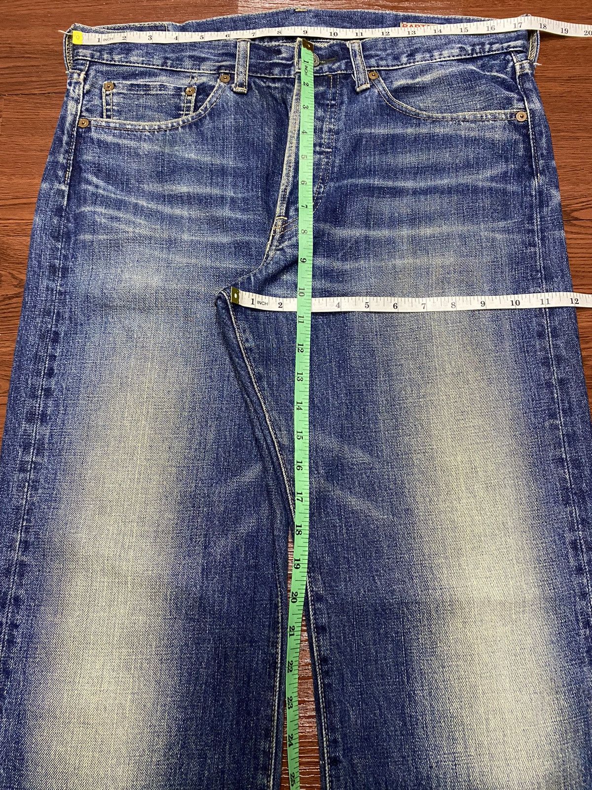 Japanese Brand Vintage Japanese Brands Bartack Selvedge Loose Jeans Size US 35 - 14 Thumbnail