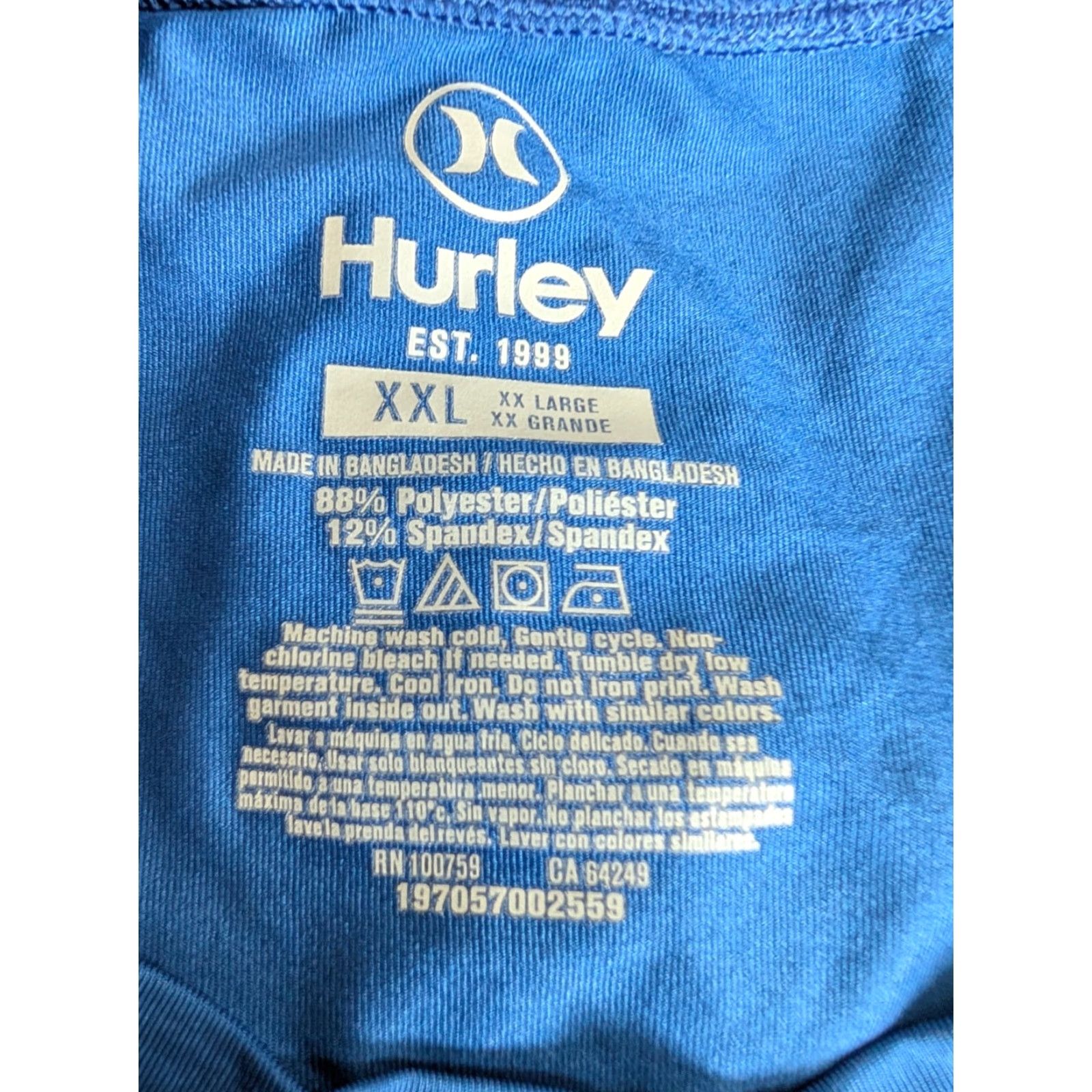 Hurley Hurley Mens Athletic Shirt XXL Blue Pullover Long Sleeve Performance Logo Shirt Size US XXL / EU 58 / 5 - 4 Thumbnail