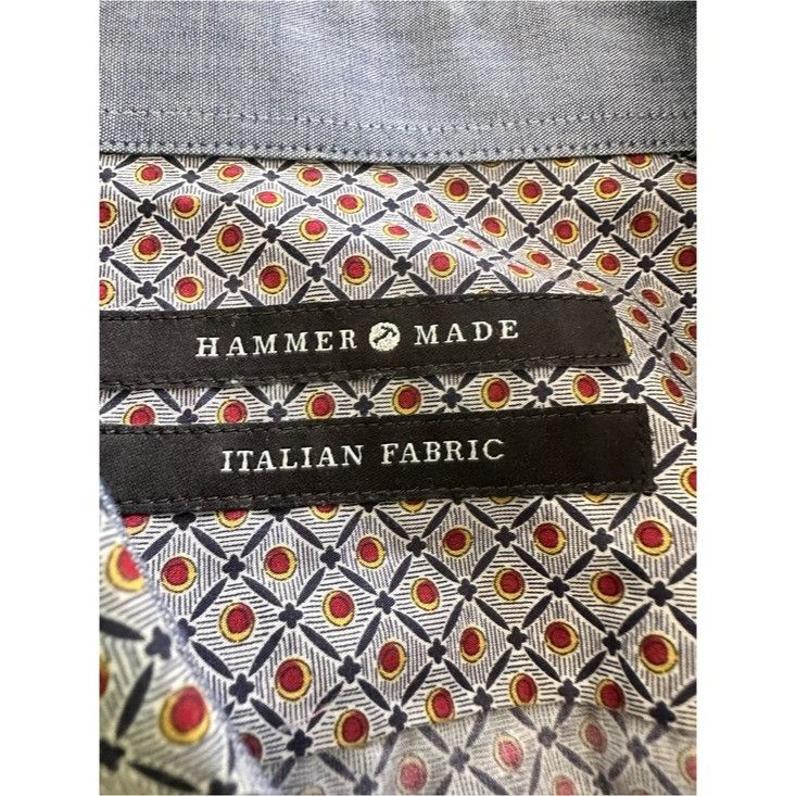 Other Hammer Made Men's Light Gray Patterned Button-Up Shirt Size US L / EU 52-54 / 3 - 4 Thumbnail