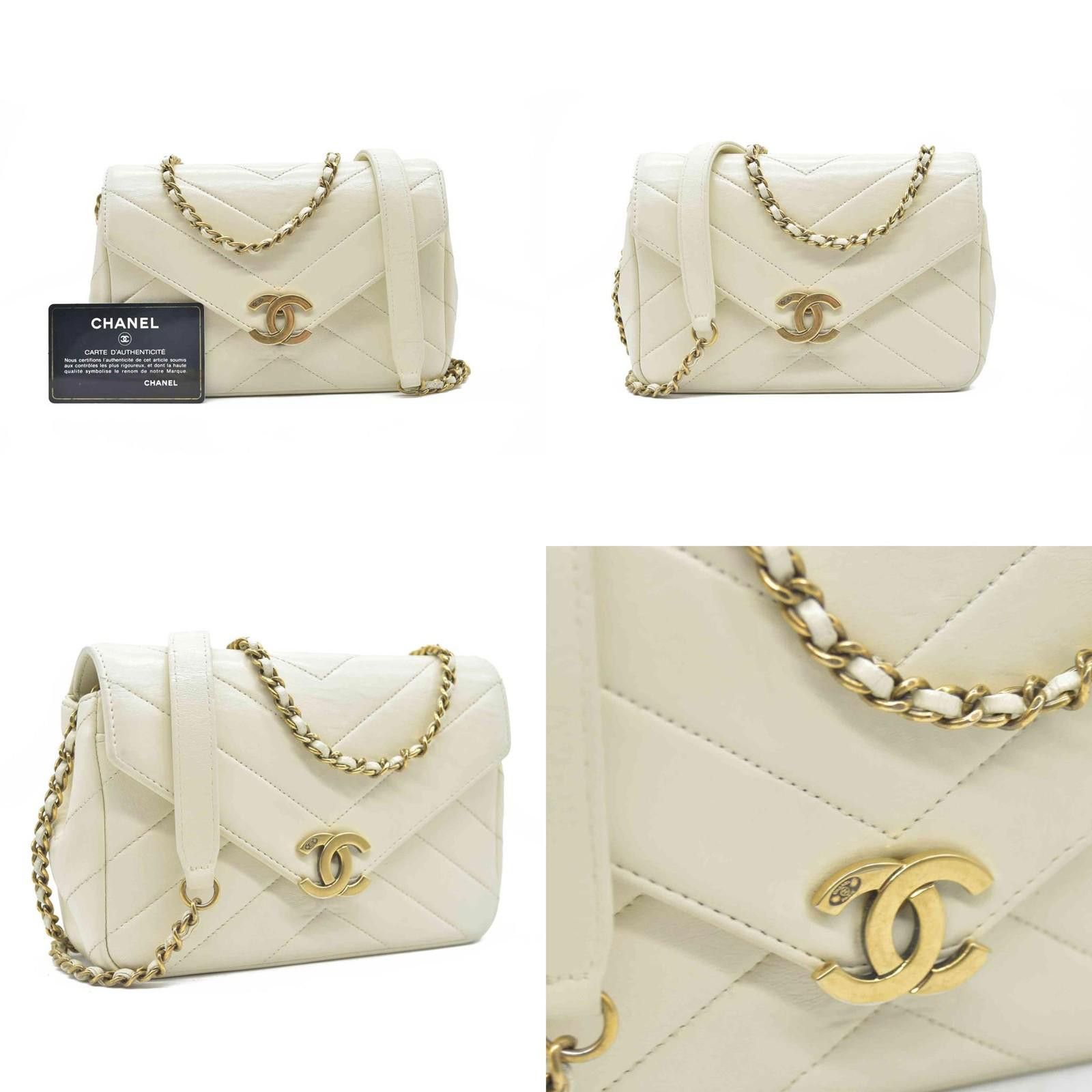 Chanel 2016 Chanel Ivory Chevron Quilted Leather Paris-Seoul Coco Size ONE SIZE - 2 Thumbnail