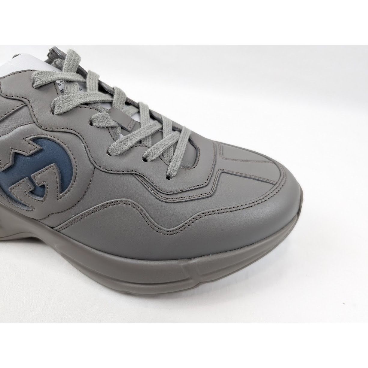 Gucci o1rshd1 Soft Leather Sneakers in Dusty Grey/Admiral Size US 10.5 / EU 43-44 - 3 Thumbnail