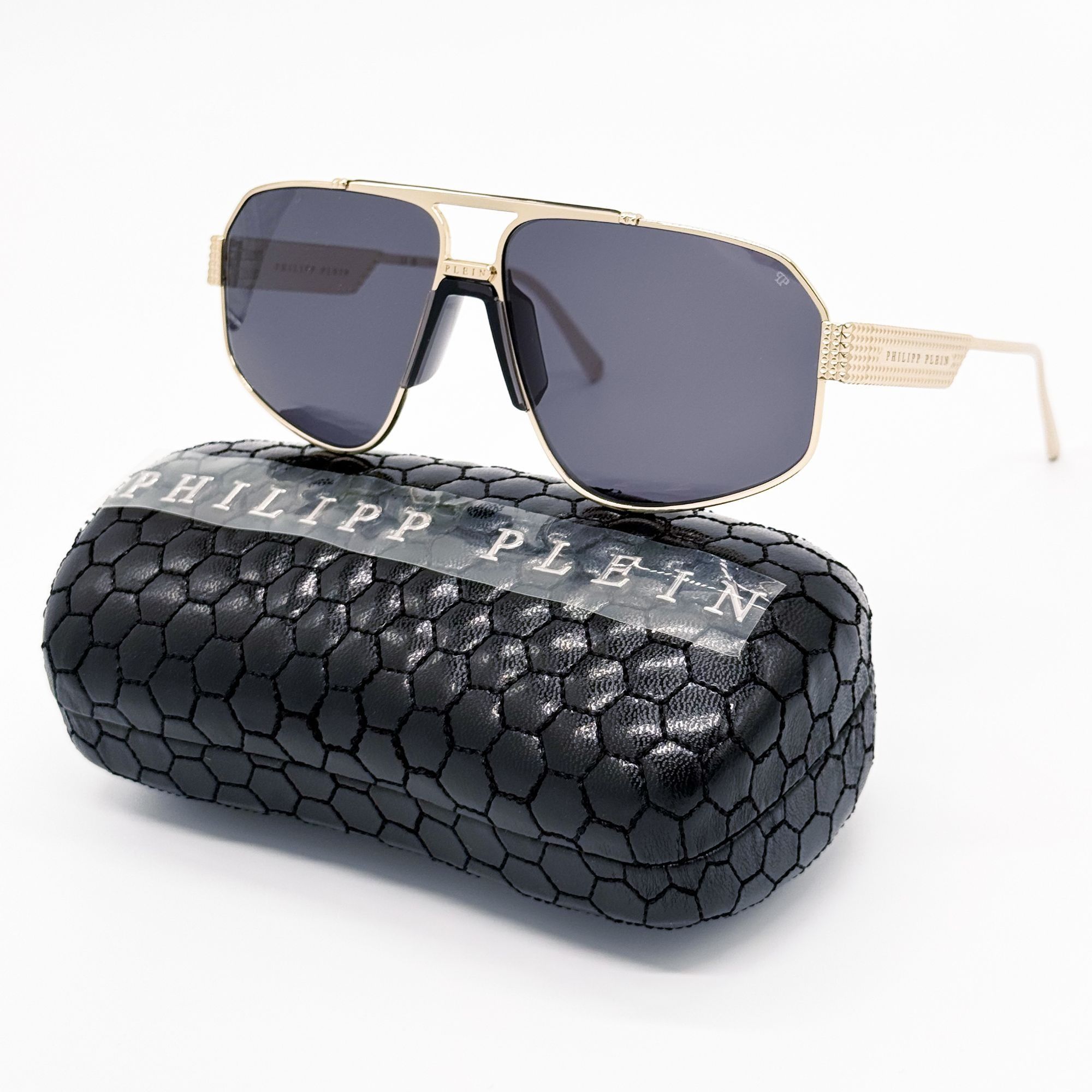 Philipp Plein NEW PHILIPP PLEIN SUNGLASSES SPP106M 302 PILOT GOLD/GRAY MEN Size ONE SIZE - 1 Thumbnail