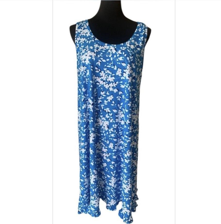 Vintage NWT Designer Item Draper James Sleeveless Tank Dress Blue Size M / US 6-8 / IT 42-44 - 1 Thumbnail