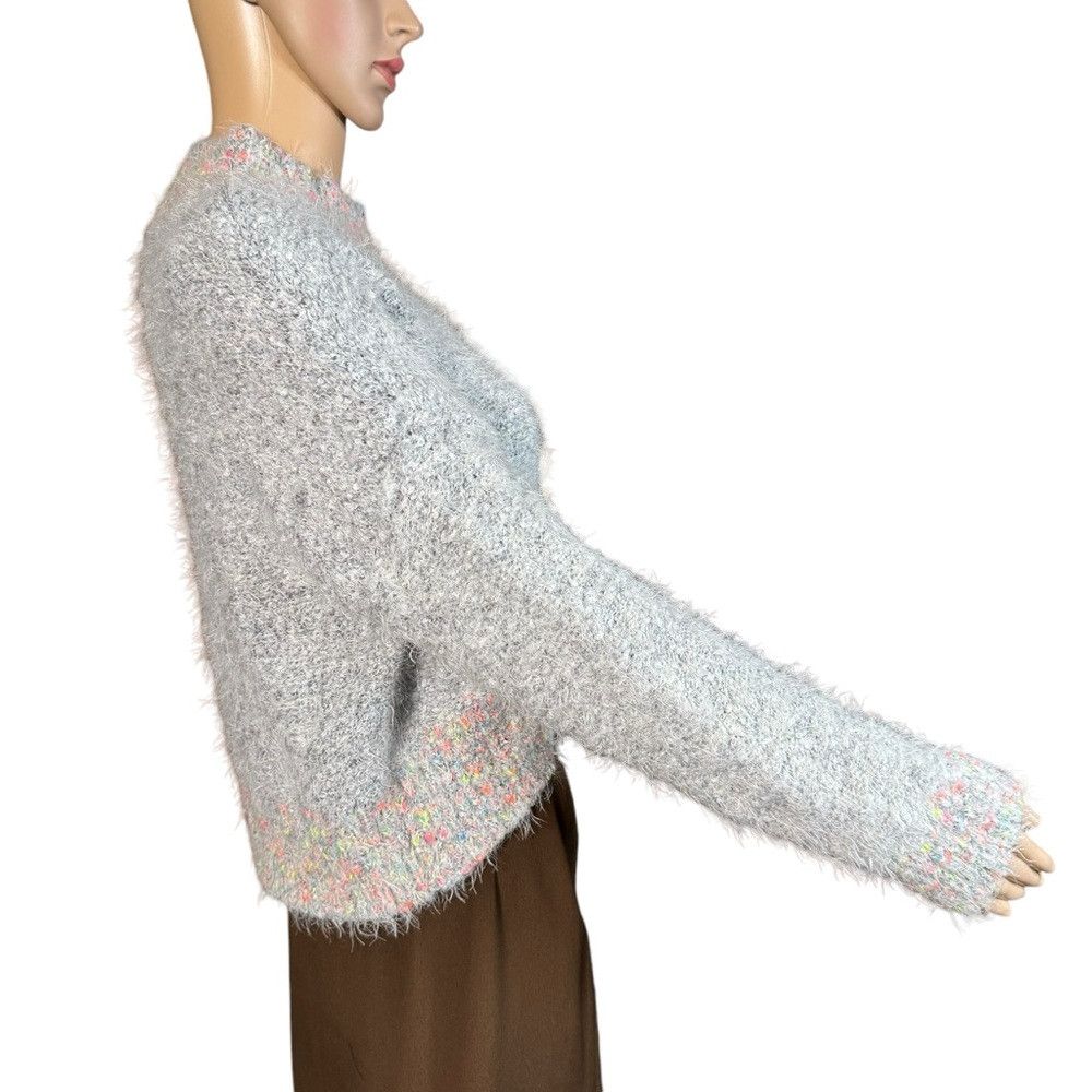 Free People New Free People Stardust Crop Super Soft Grey Pullover Swea Size XS / US 0-2 / IT 36-38 - 4 Thumbnail