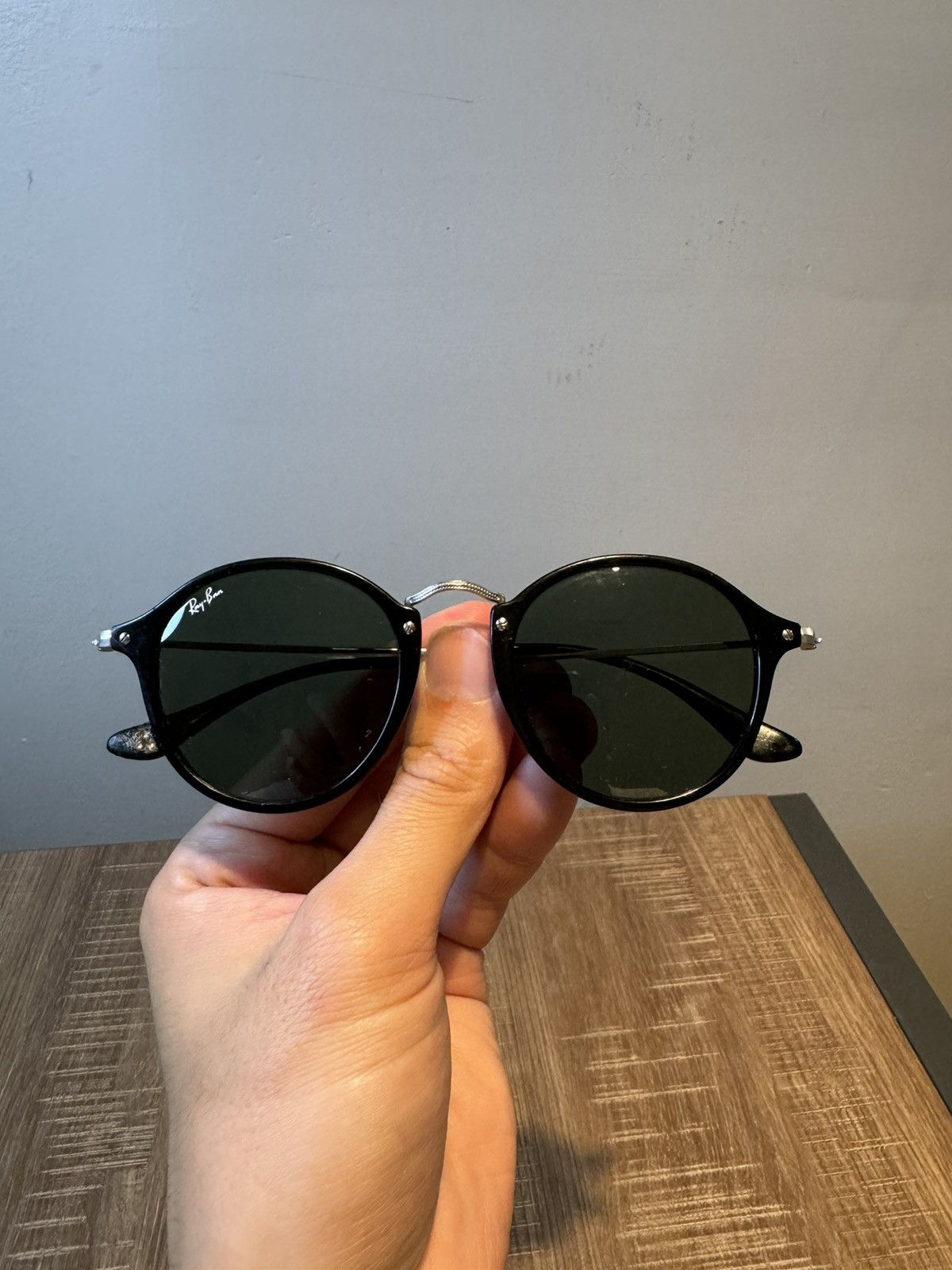 RayBan Ray Ban Polarized Round Unisex Sunglasses Black RB2447 Grailed