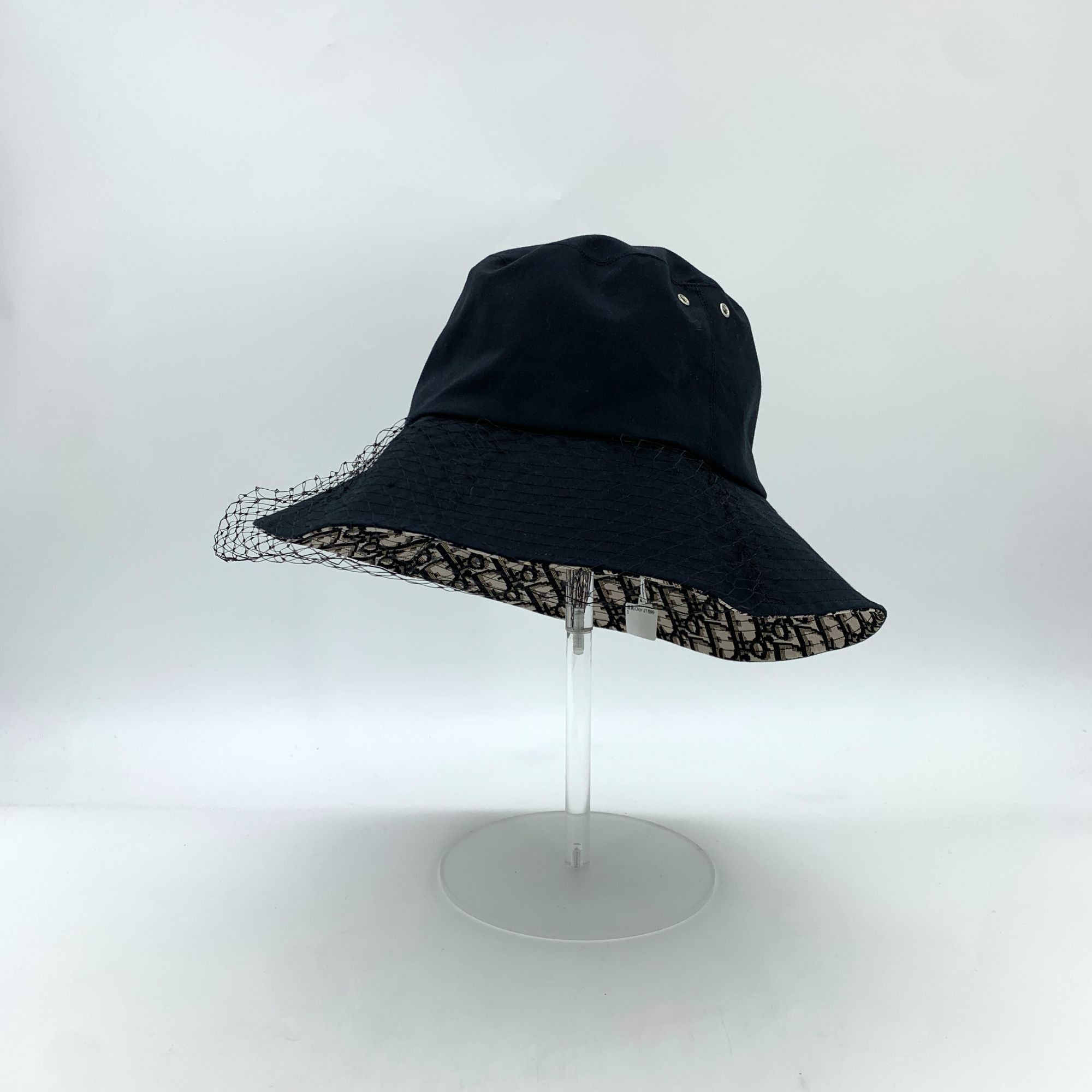 Dior Christian Dior Black & Jacquard Cotton Mesh Fisherman Hat Si Size ONE SIZE - 1 Thumbnail