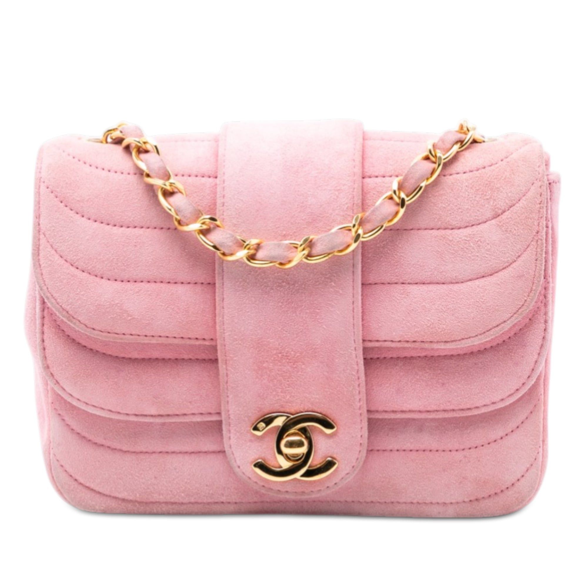 Chanel Mini Square CC Horizontal Quilted Suede Double Flap Size ONE SIZE - 1 Thumbnail