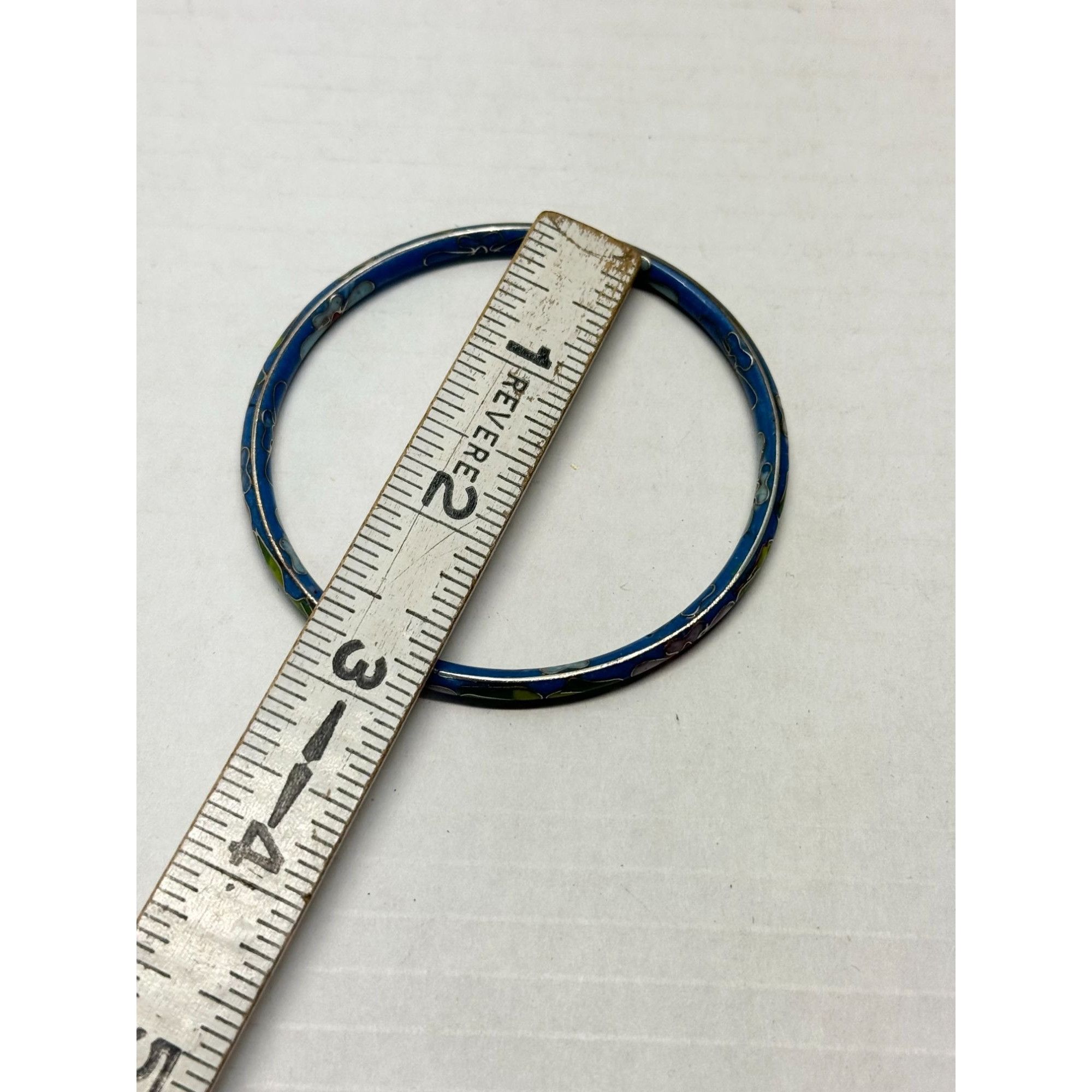 Vintage Vintage blue cloisonné enamel bangle bracelet Size ONE SIZE - 4 Thumbnail