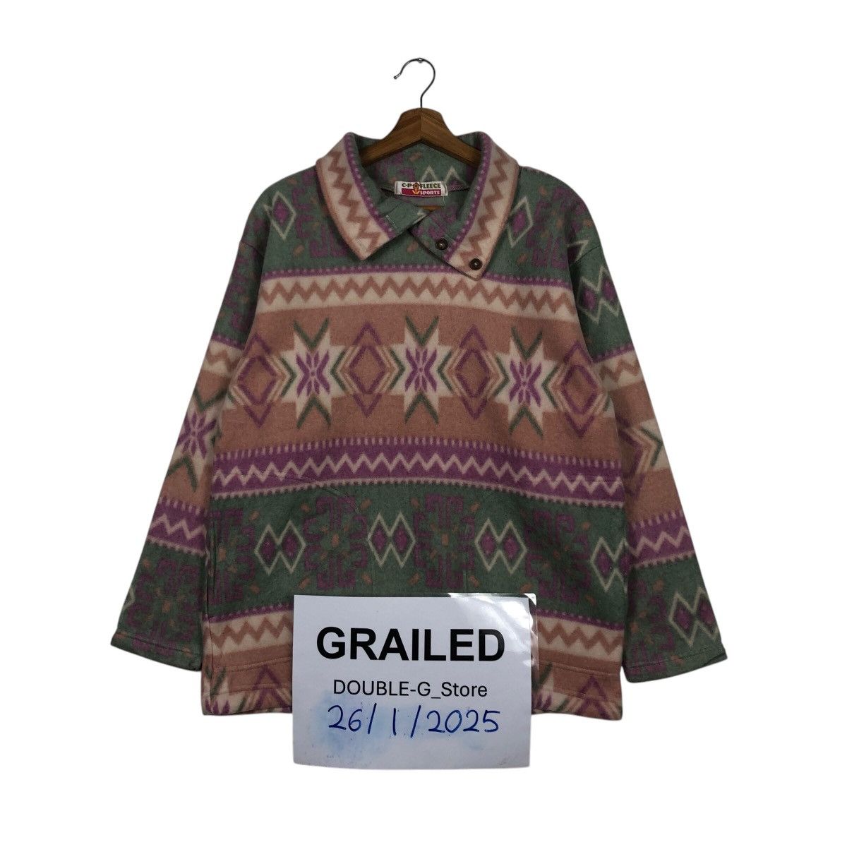 Japanese Brand 📌Vintage Fleece Jacket Navajo Design CP Fleece Sport Size US M / EU 48-50 / 2 - 1 Thumbnail