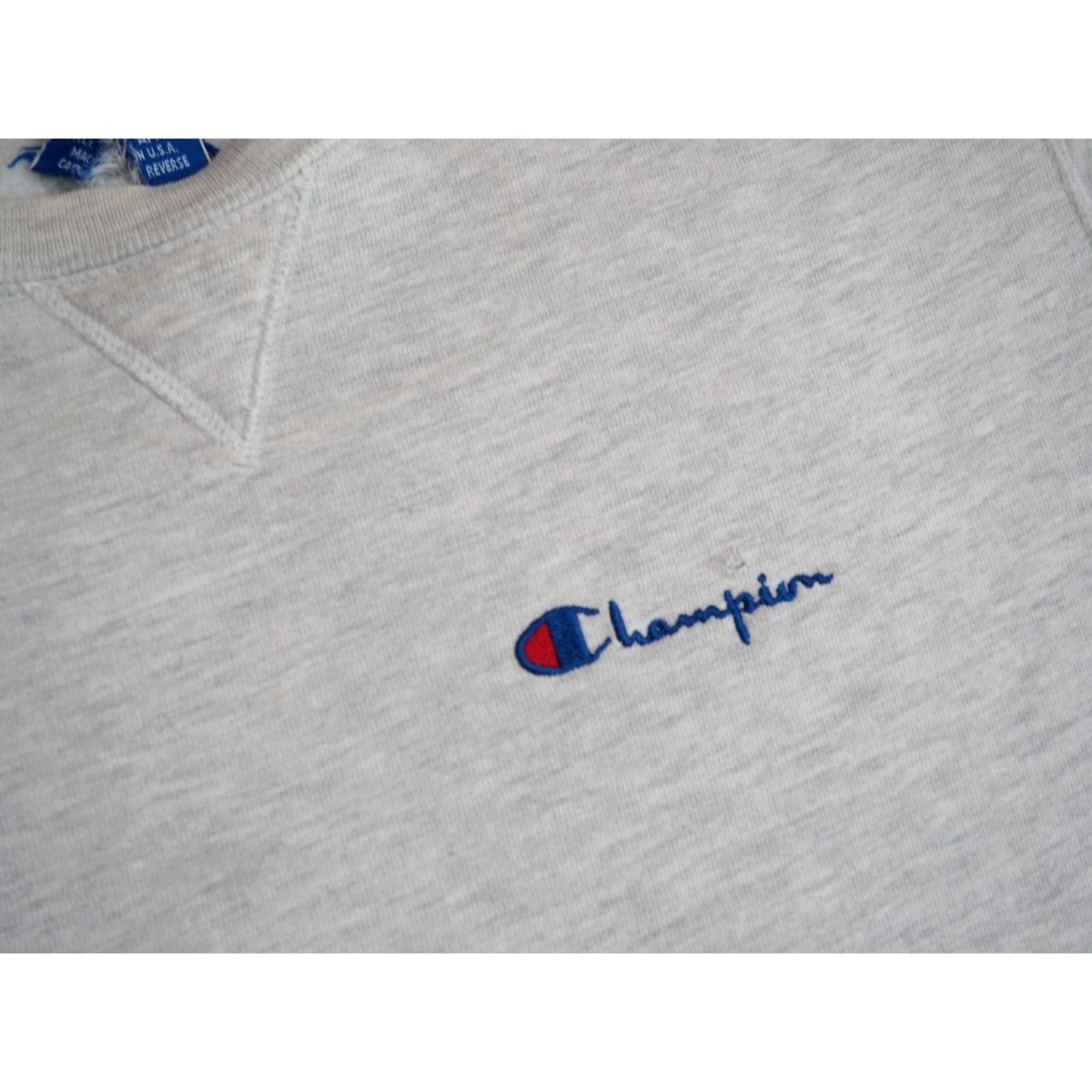 Champion VINTAGE Champion Sweatshirt Pullover USA Made Heather Gray 90s Spellout XL Mens Sweatshirt Size US XL / EU 56 / 4 - 5 Thumbnail