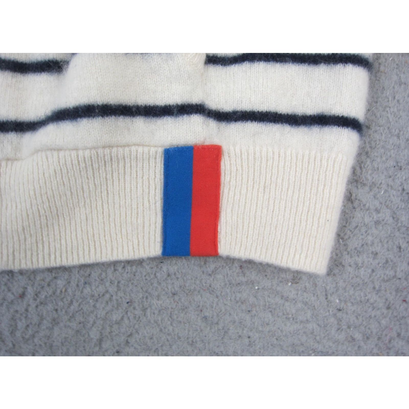 KULE VINTAGE Kule Sweater Womens Medium Ivory 100% Cashmere Full Zip Hooded Striped Knit 80s 90s Preppy Size M Mens Womens Girls Boys Size M / US 6-8 / IT 42-44 - 4 Thumbnail