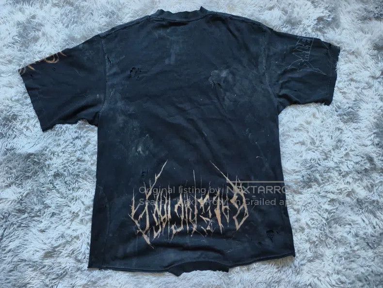 Balenciaga Balenciaga Black Tie-Dye Iron Tower Flame Short Sleeve Size US XL / EU 56 / 4 - 2 Thumbnail